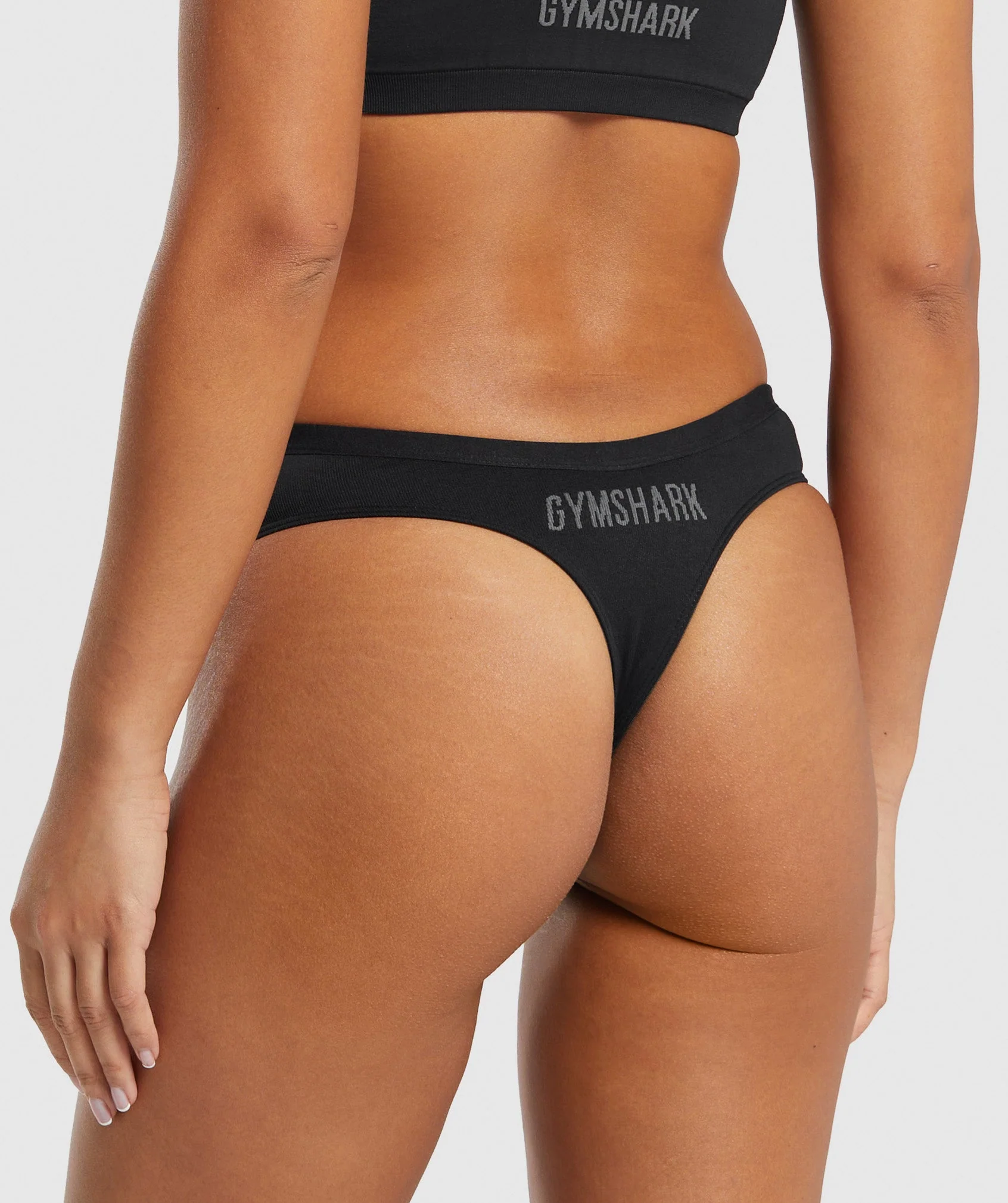 Gymshark Seamless Dipped Front Thong - Black - Image 2