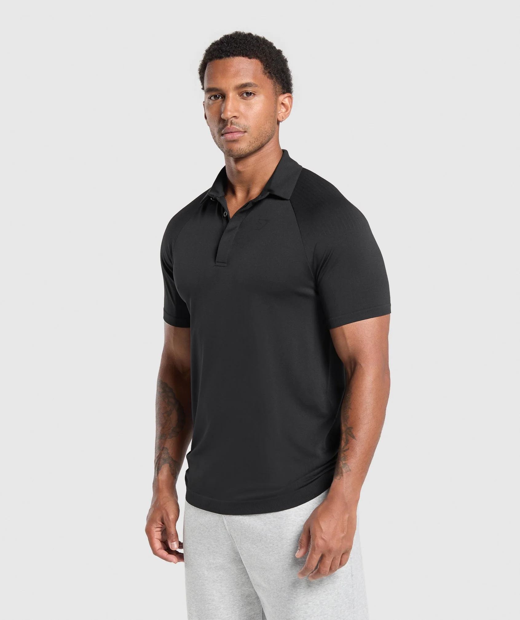 Gymshark Seamless Polo Shirt - Black - Image 3