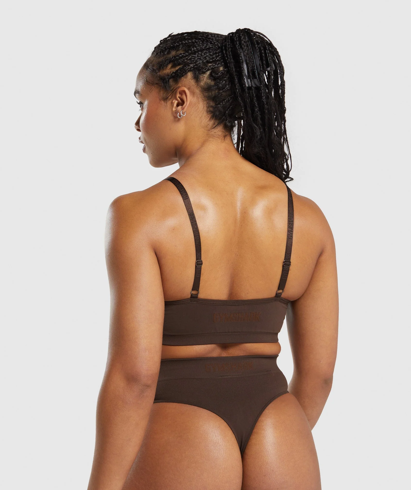 Gymshark Seamless V Neck Bralette - Archive Brown - Image 2