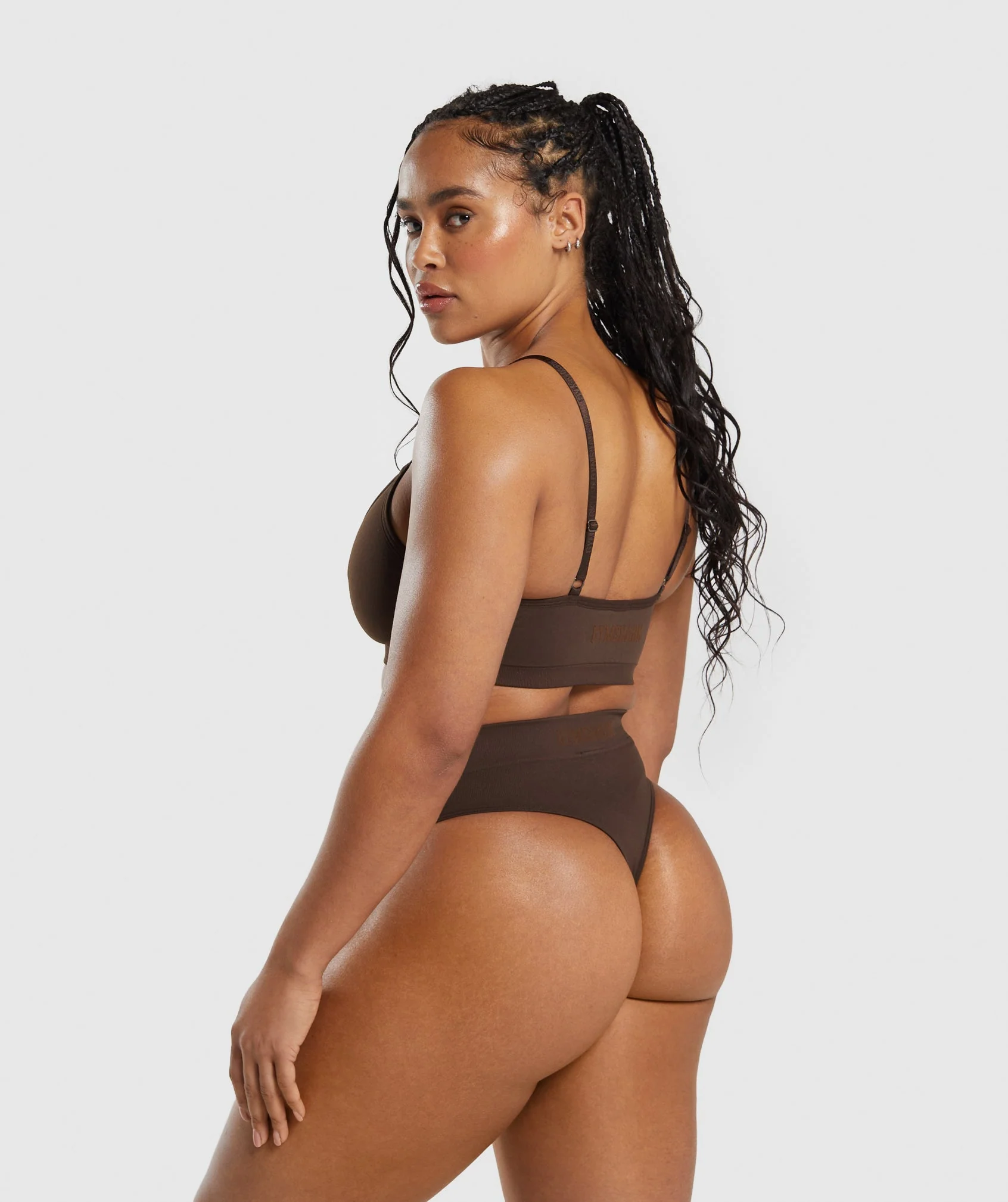 Gymshark Seamless V Neck Bralette - Archive Brown - Image 4
