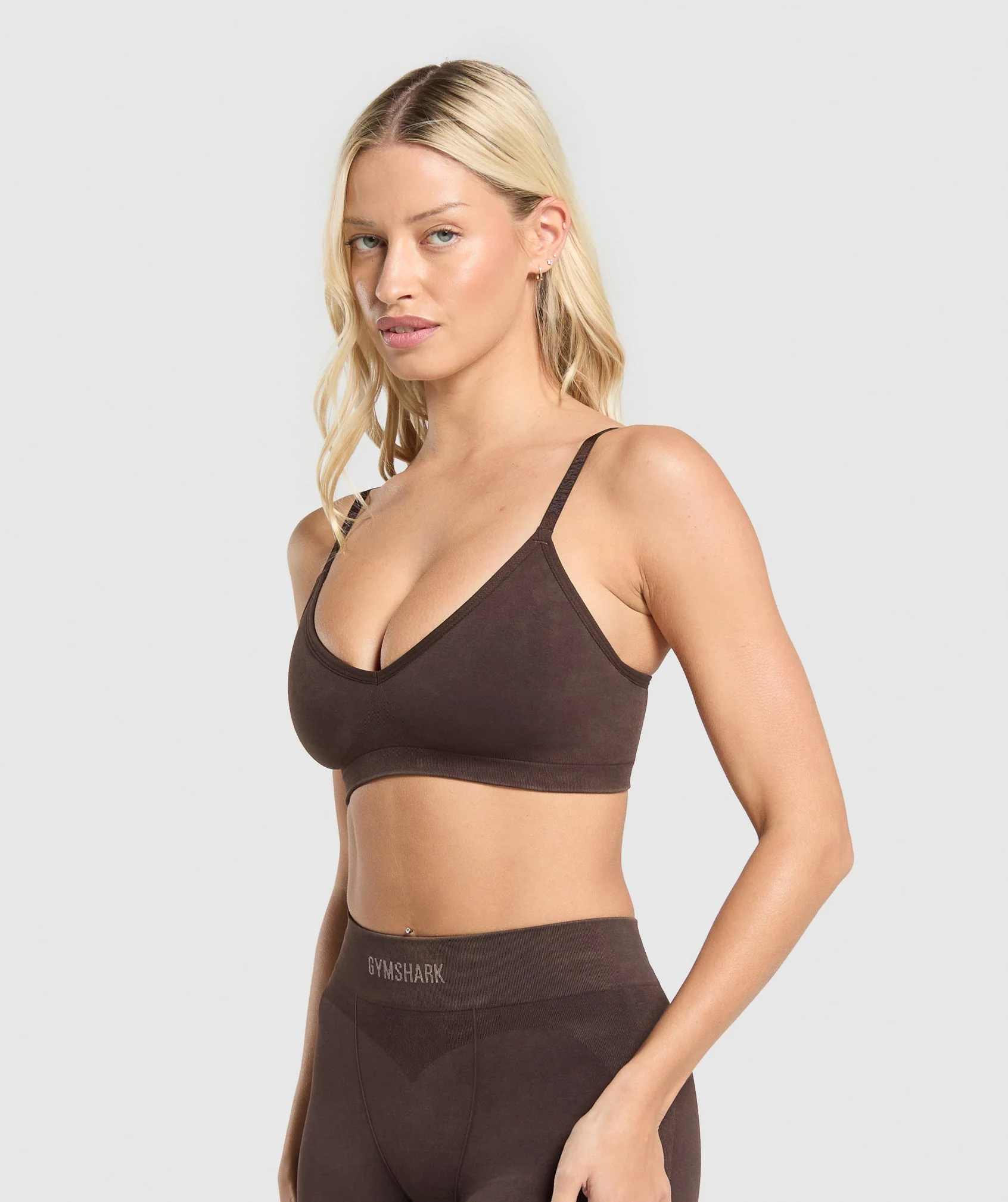 Gymshark Seamless V Neck Bralette - Heritage Brown - Image 3