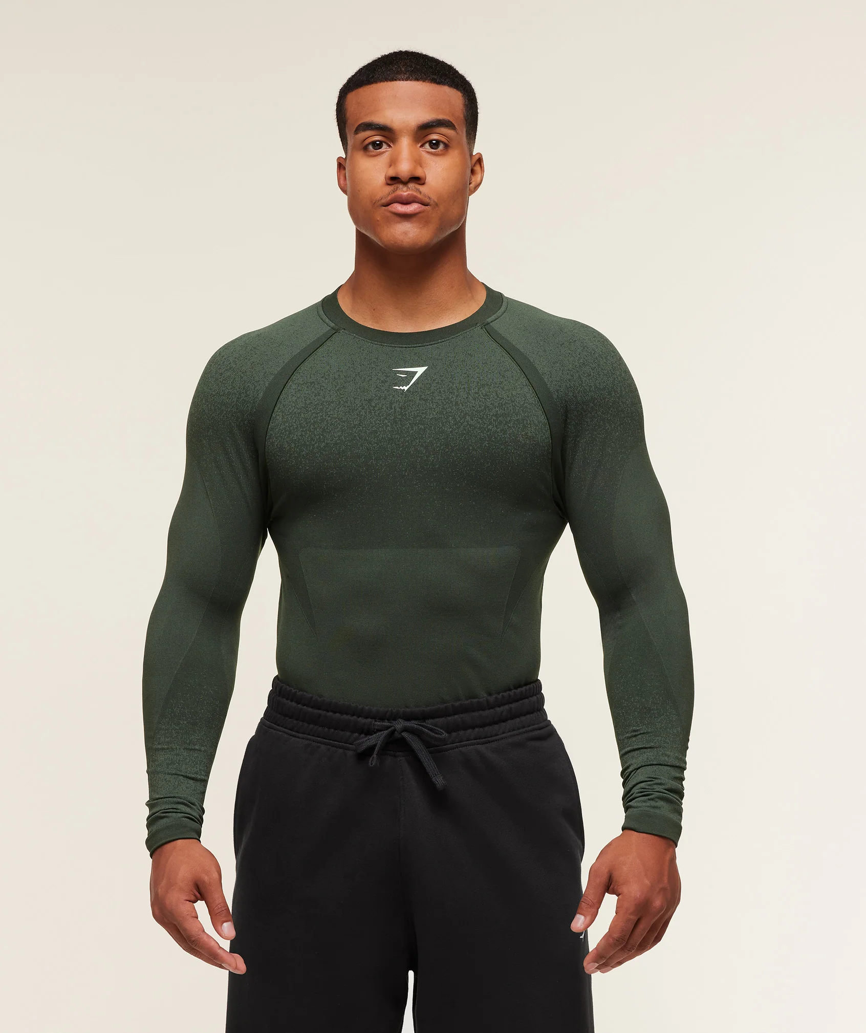 Gymshark Shadow Seamless Long Sleeve T-Shirt - Trail Green
