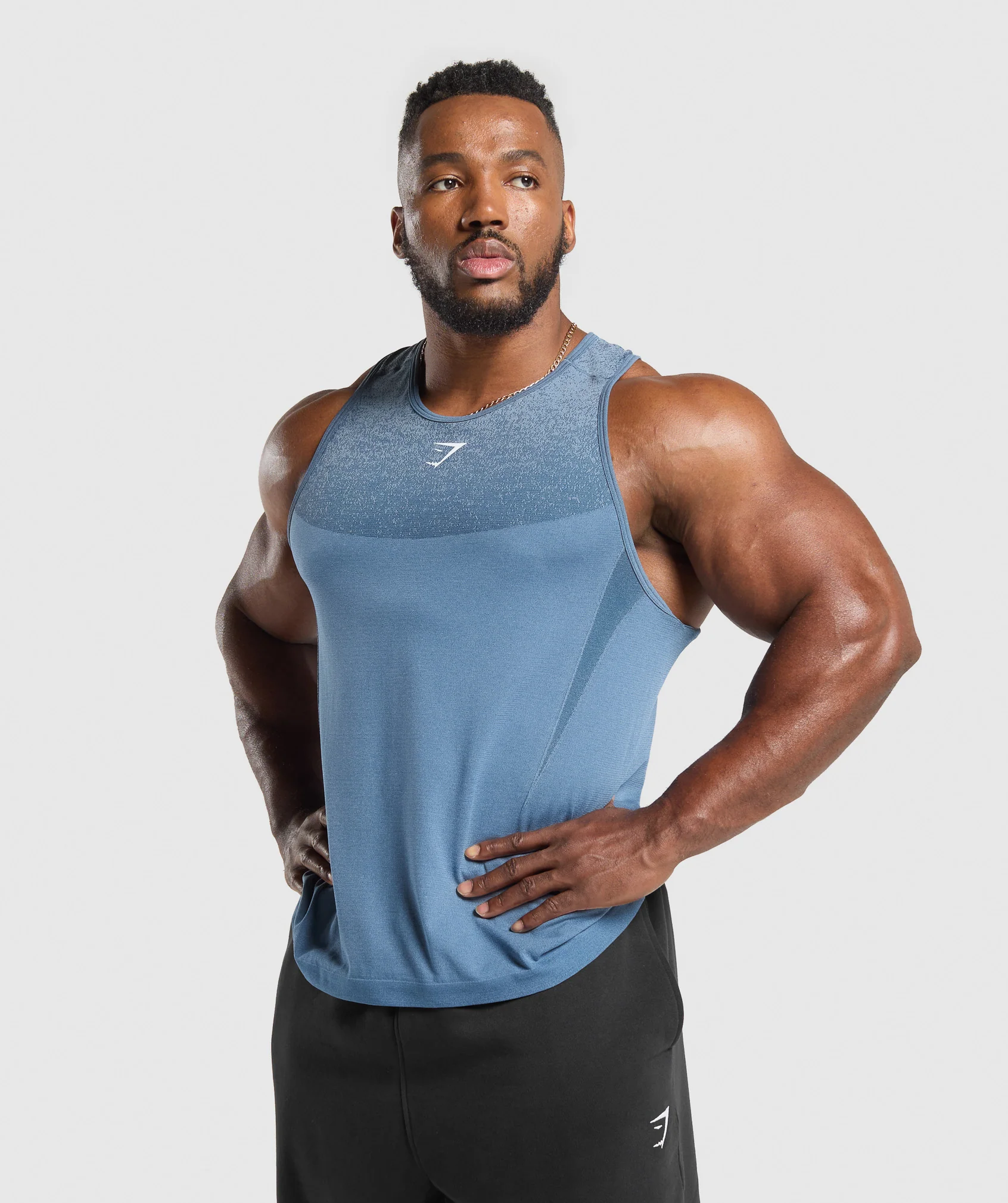Gymshark Shadow Seamless Stringer - Faded Blue - Image 3