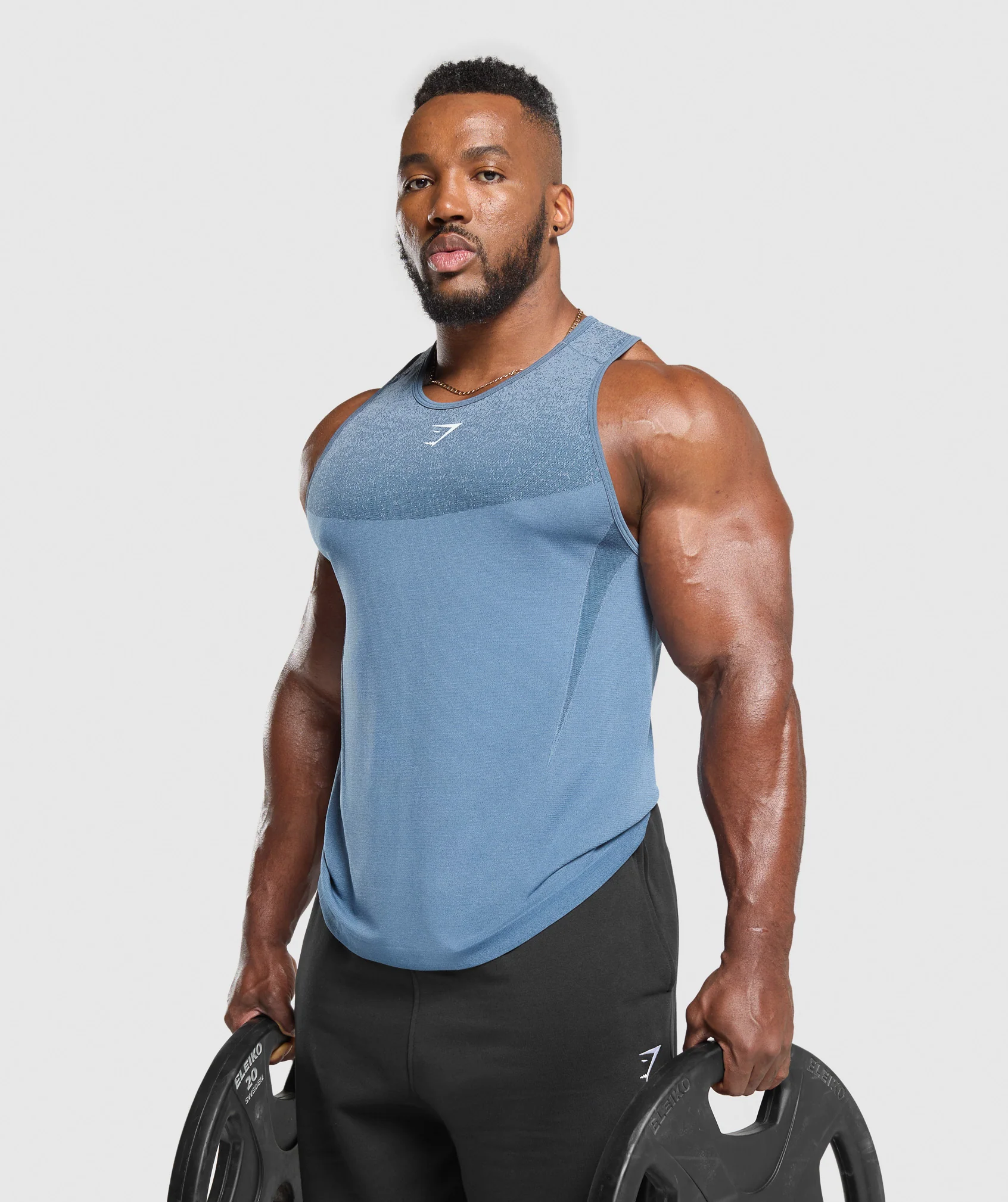 Gymshark Shadow Seamless Stringer - Faded Blue - Image 7