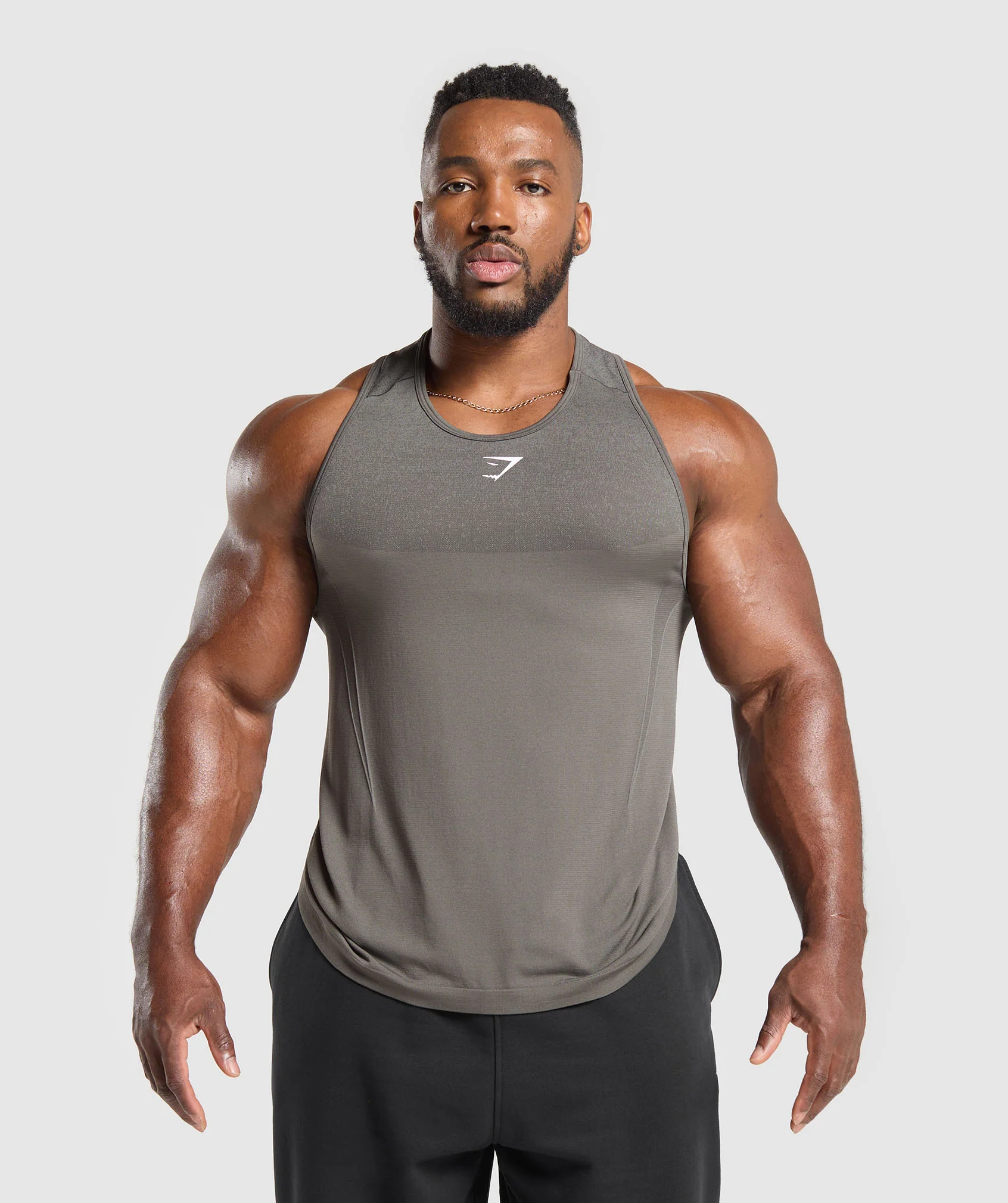 Gymshark Shadow Seamless Stringer - Meteor Grey