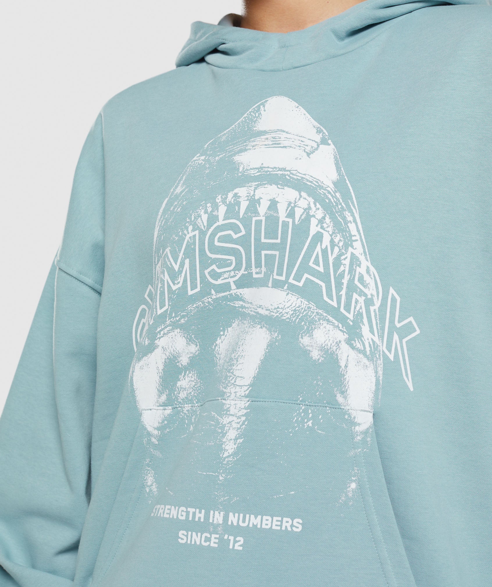 Gymshark Shark Attack Oversized Hoodie - Blue - Image 4