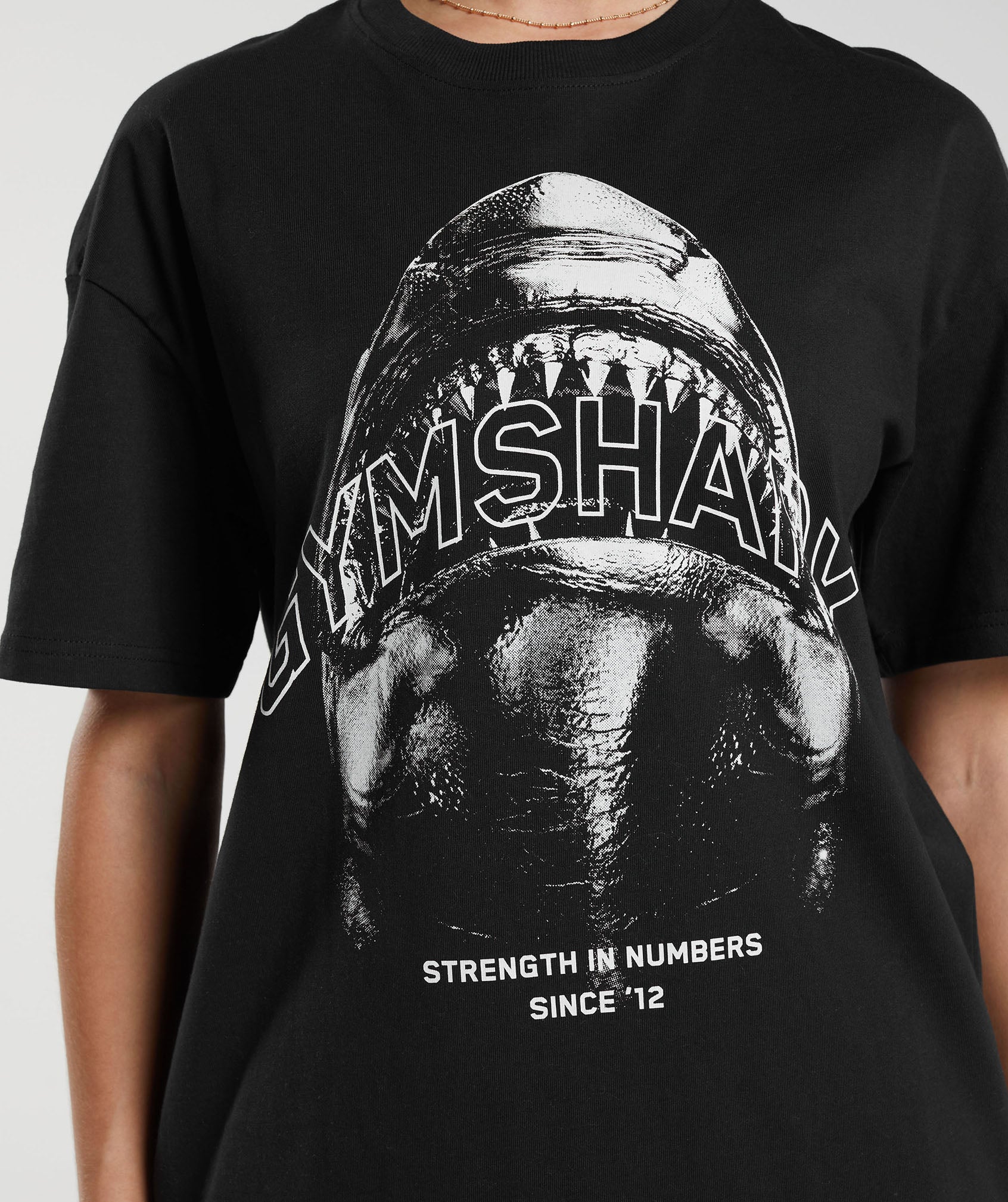 Gymshark Shark Attack Oversized T-Shirt - Black - Image 4
