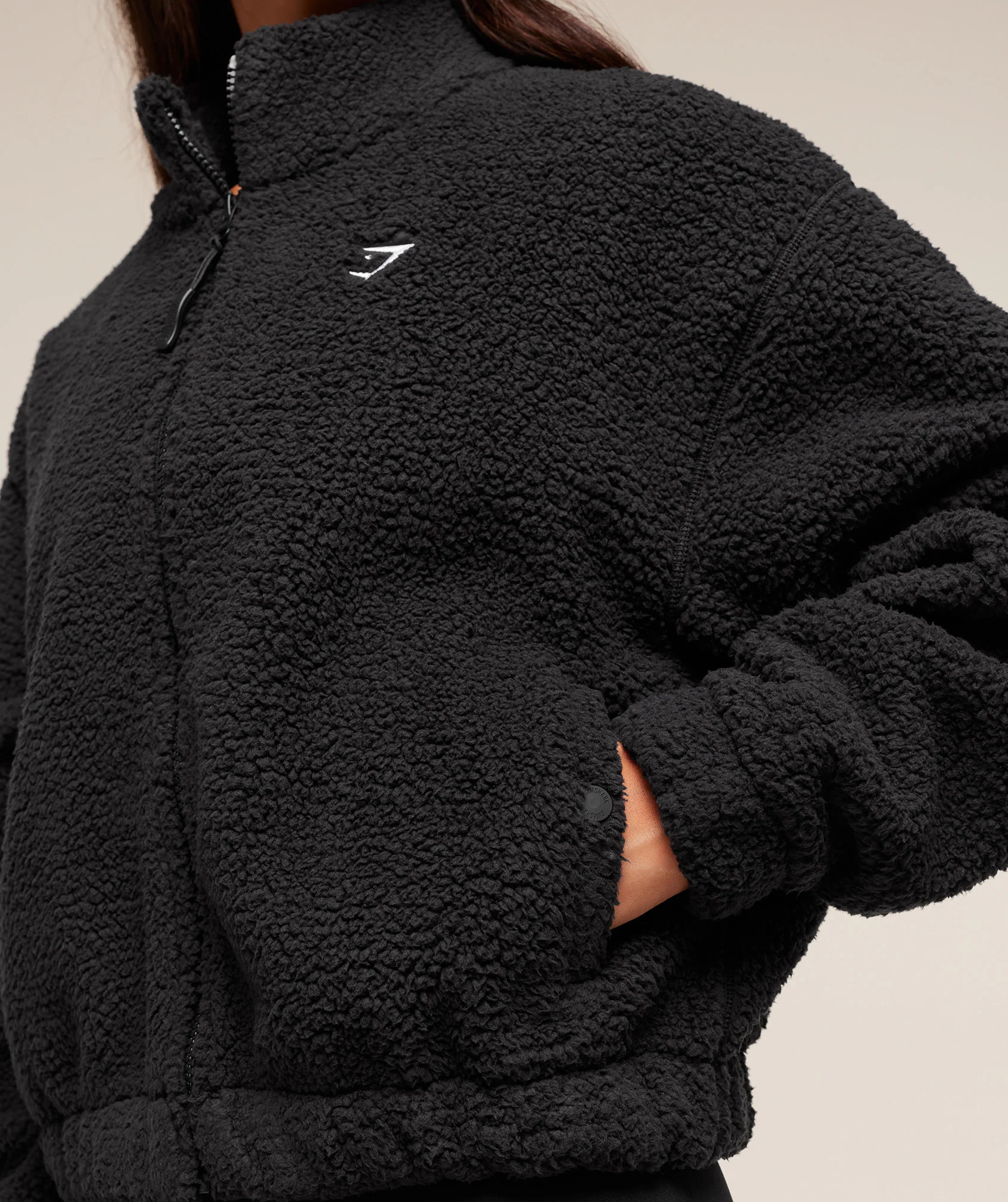 Gymshark Sherpa Jacket - Black - Image 4