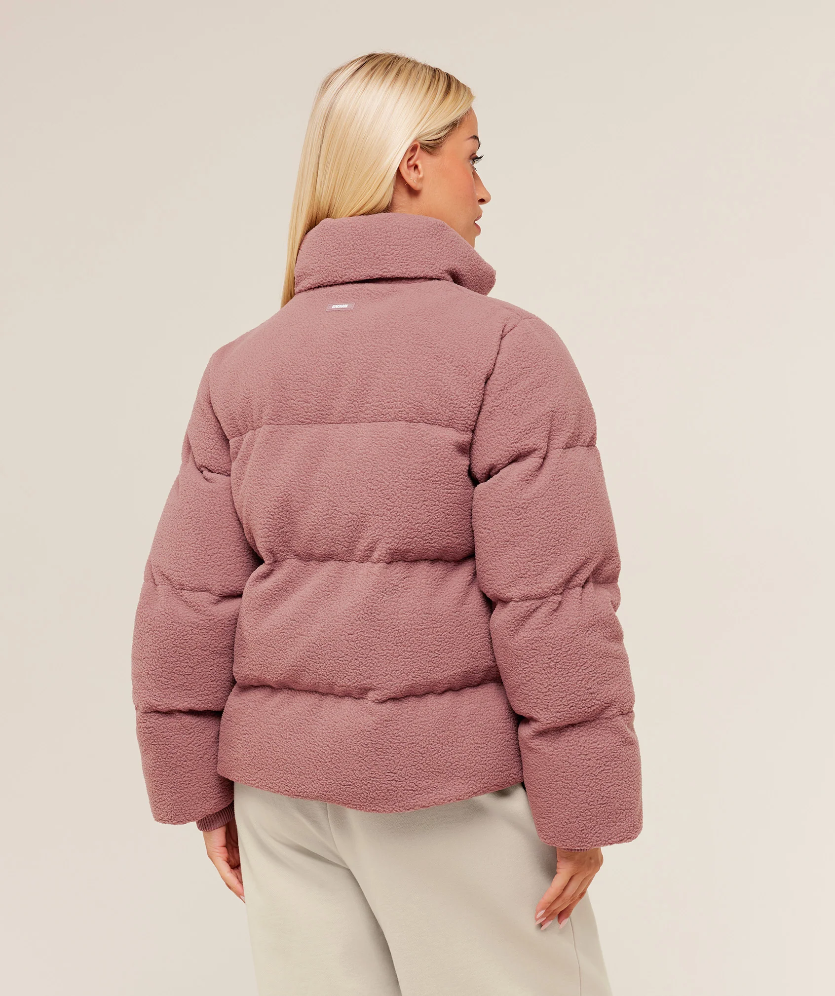 Gymshark Sherpa Puffer Jacket - Chestnut Pink - Image 2