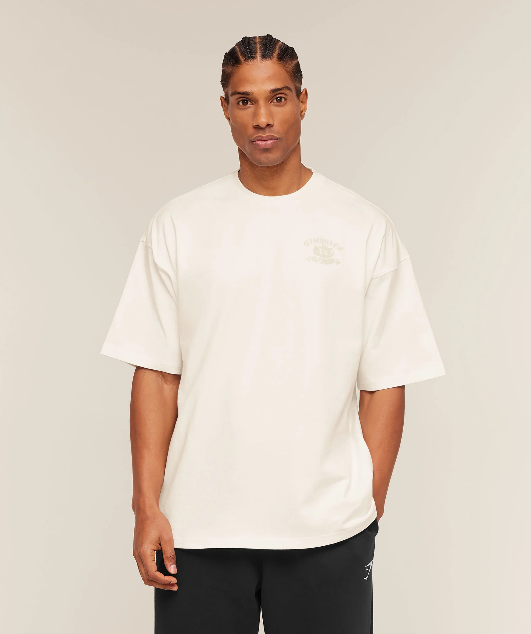 Gymshark Shield Graphic T-Shirt - Soft White - Image 2