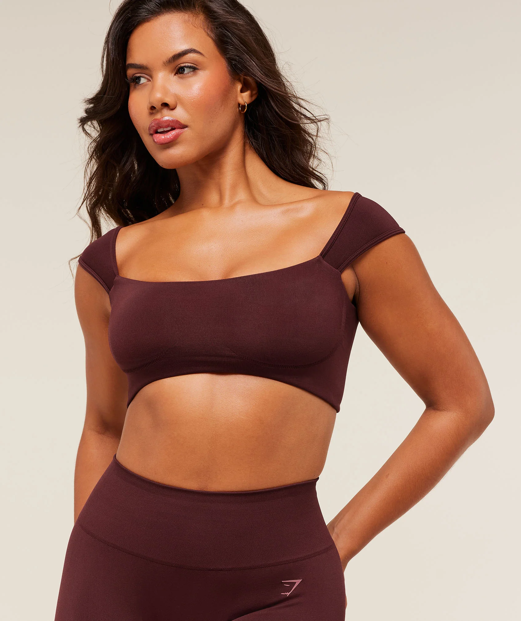 Gymshark Soft Sculpt Cap Sleeve Bralette - Rich Maroon - Image 5