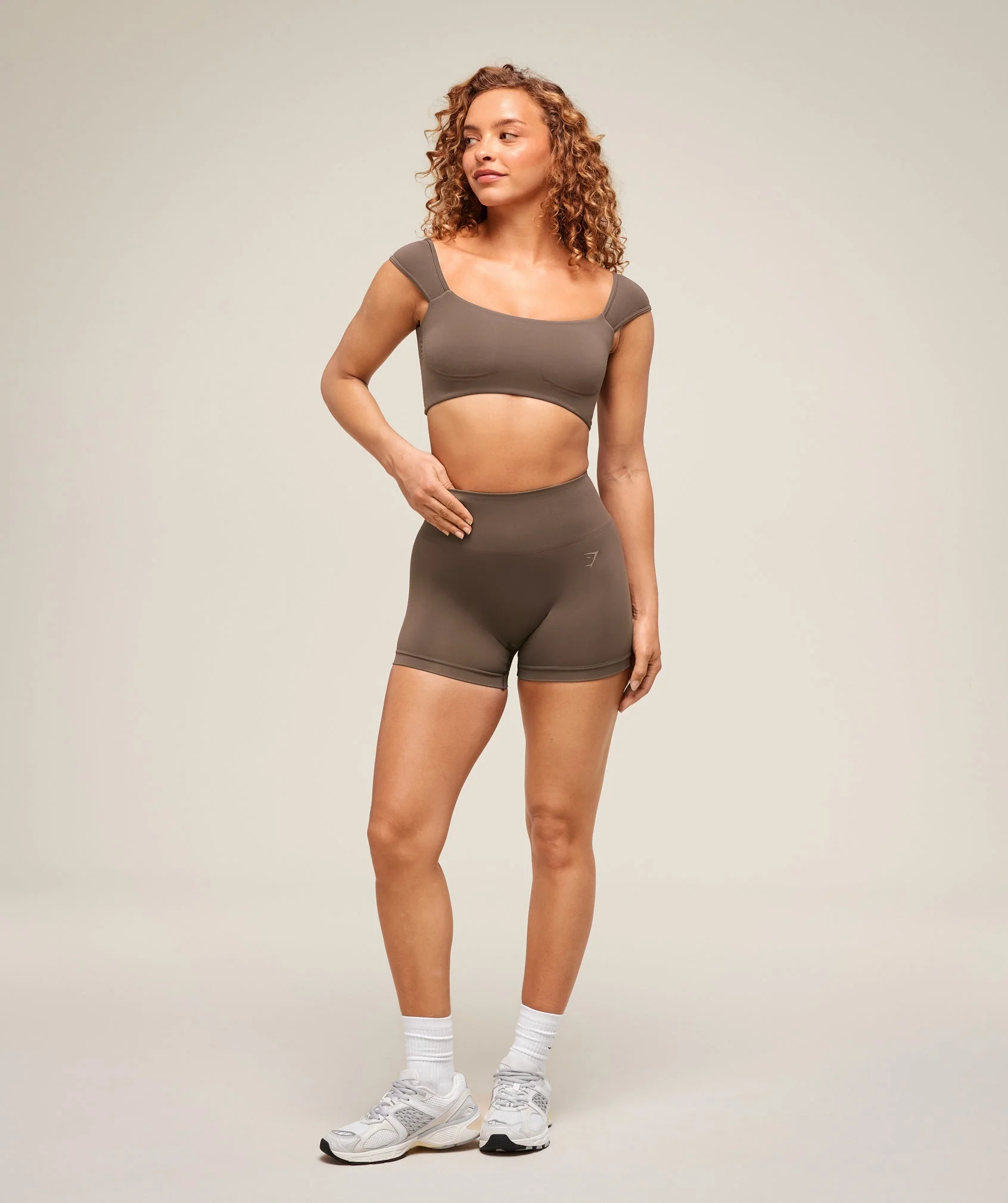 Gymshark Soft Sculpt Cap Sleeve Bralette - Walnut Brown - Image 4