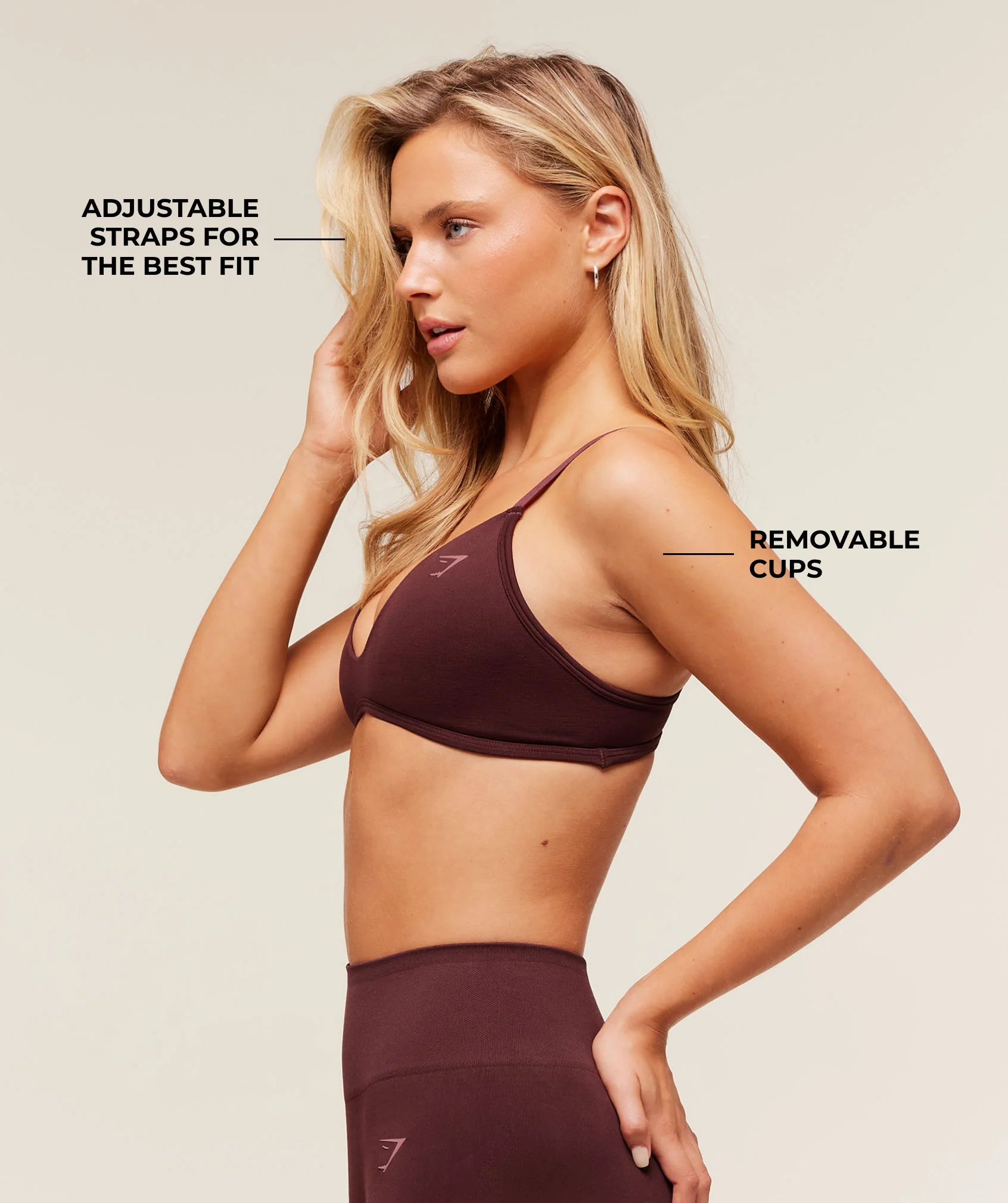Gymshark Soft Sculpt V-neck Sports Bra - Rich Maroon - Image 2