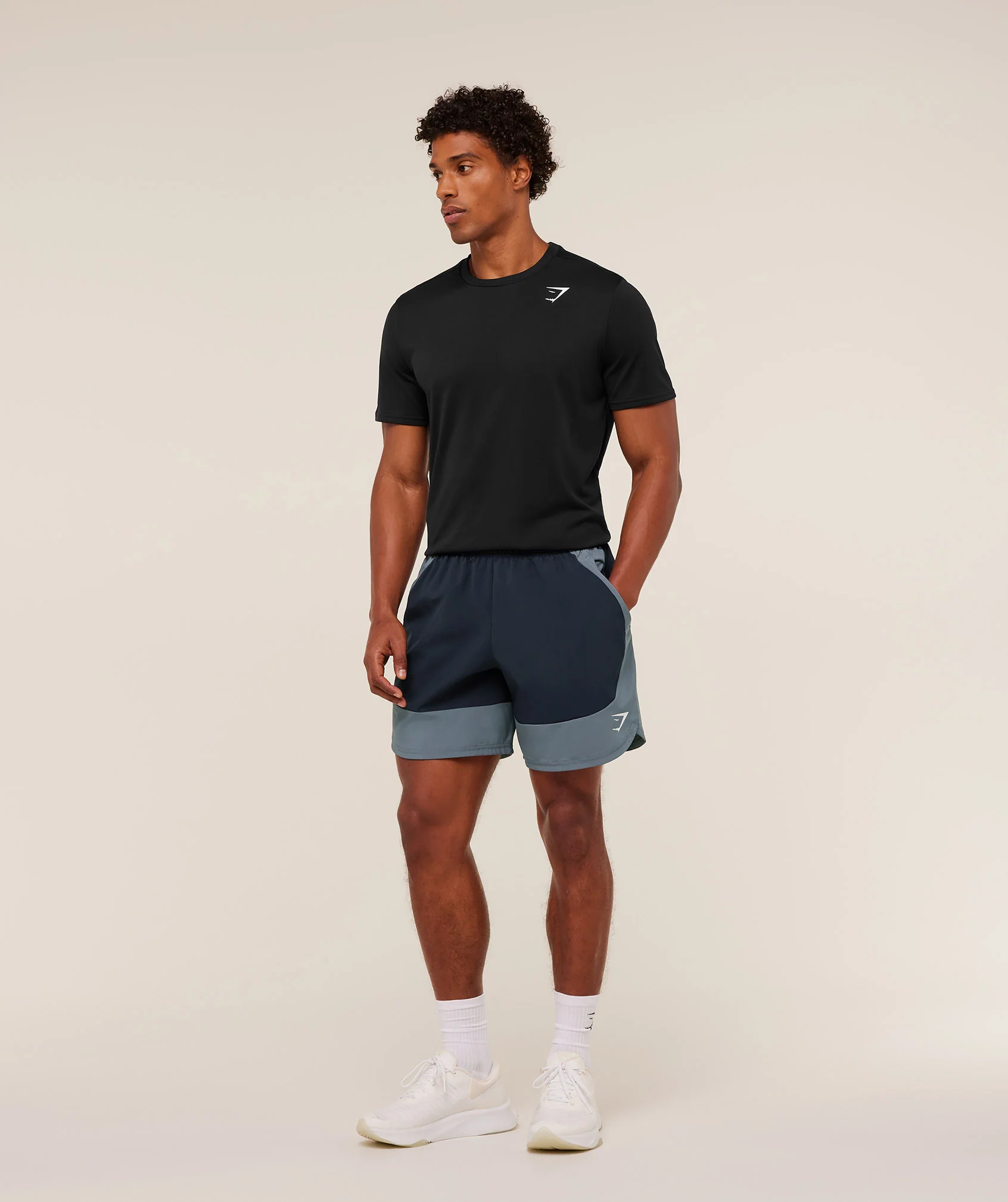 Gymshark Sport 25 Block 7" Shorts - Heavy Blue/Iron Blue - Image 3
