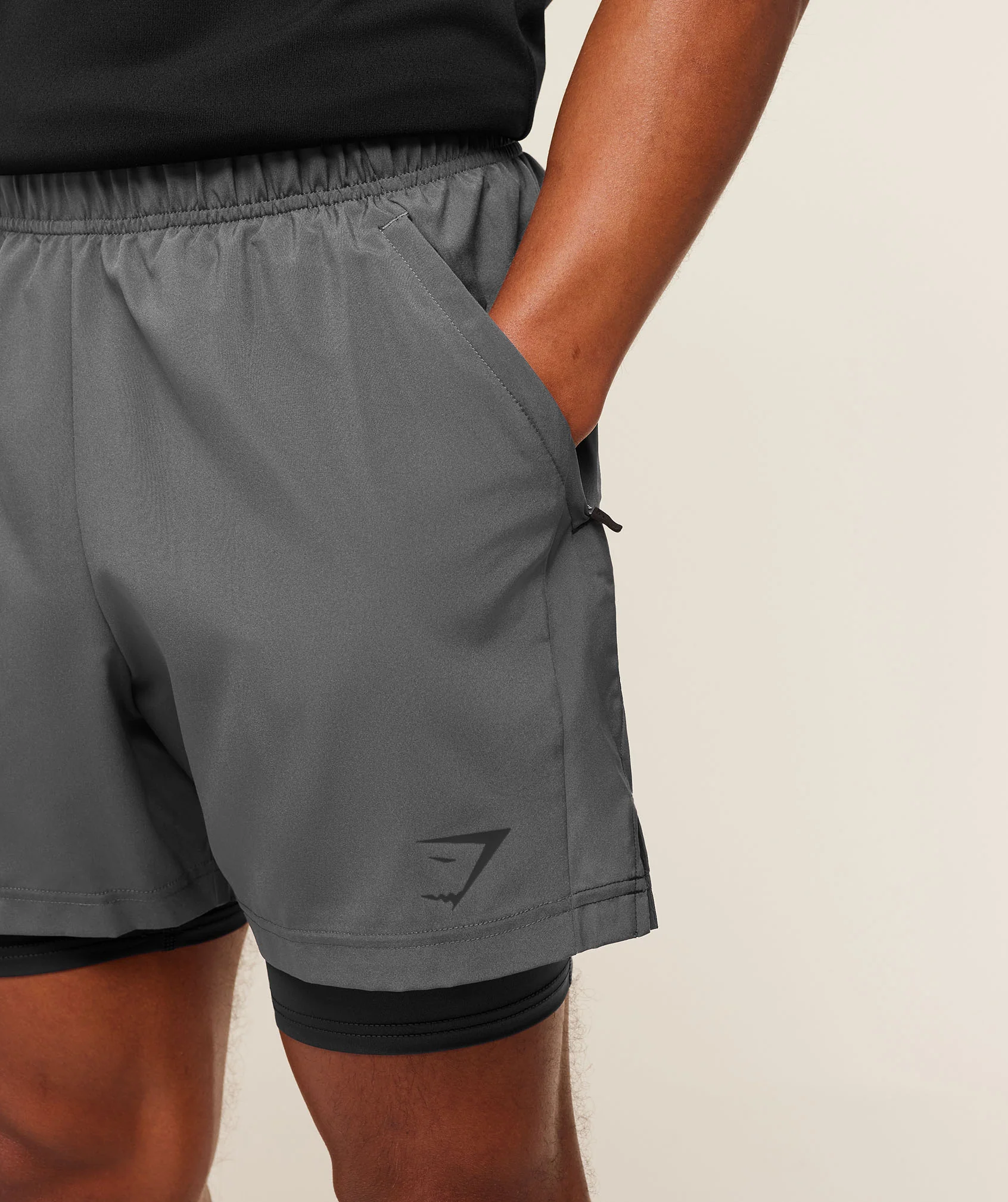 Gymshark Sport 5" 2 in 1 Shorts - Dark Grey/Black - Image 5