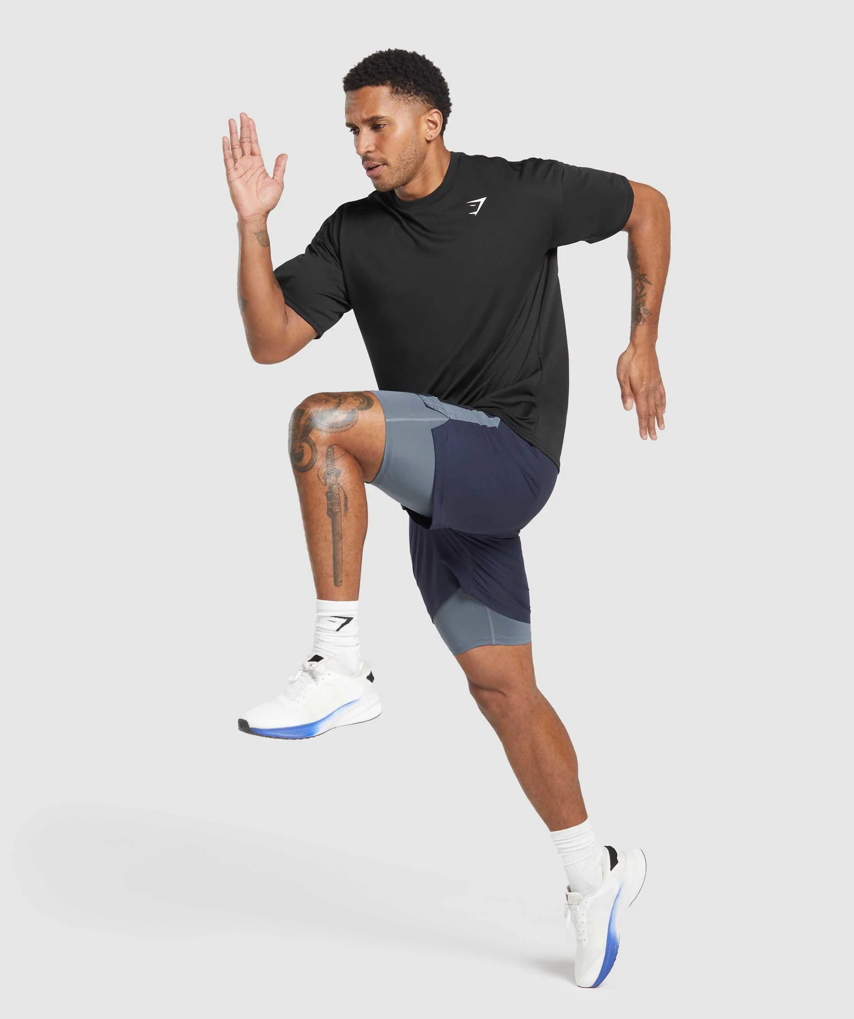 Gymshark Sport 7" 2 in 1 Shorts - Heavy Blue/Iron Blue - Image 4