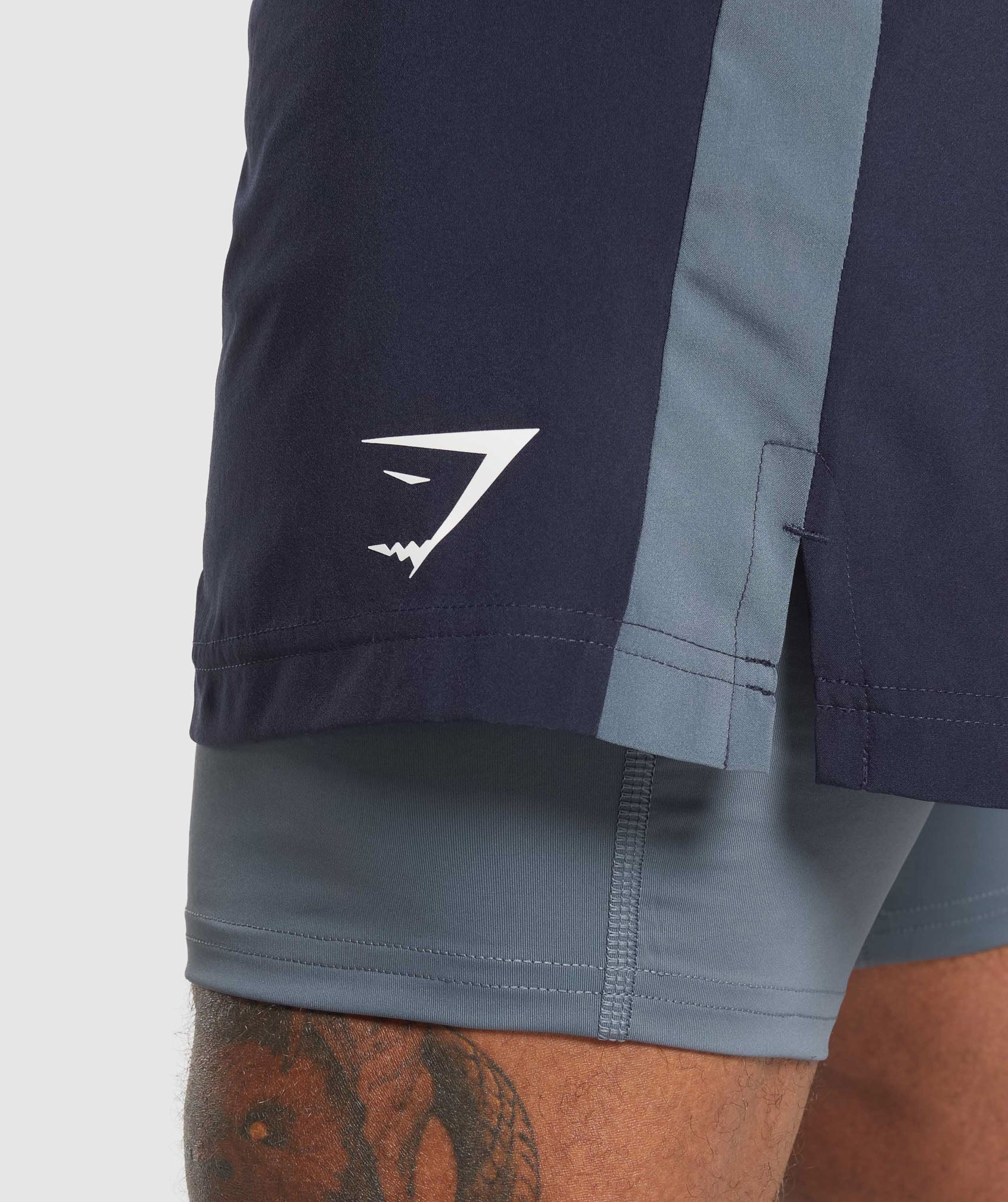 Gymshark Sport 7" 2 in 1 Shorts - Heavy Blue/Iron Blue - Image 6