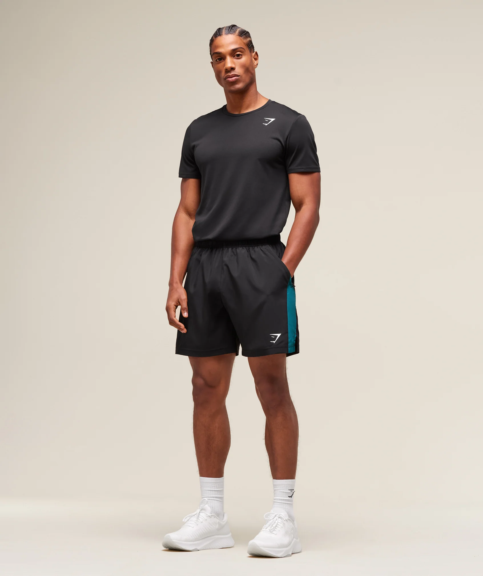 Gymshark Sport 7" Shorts - Black/Functional Teal - Image 7
