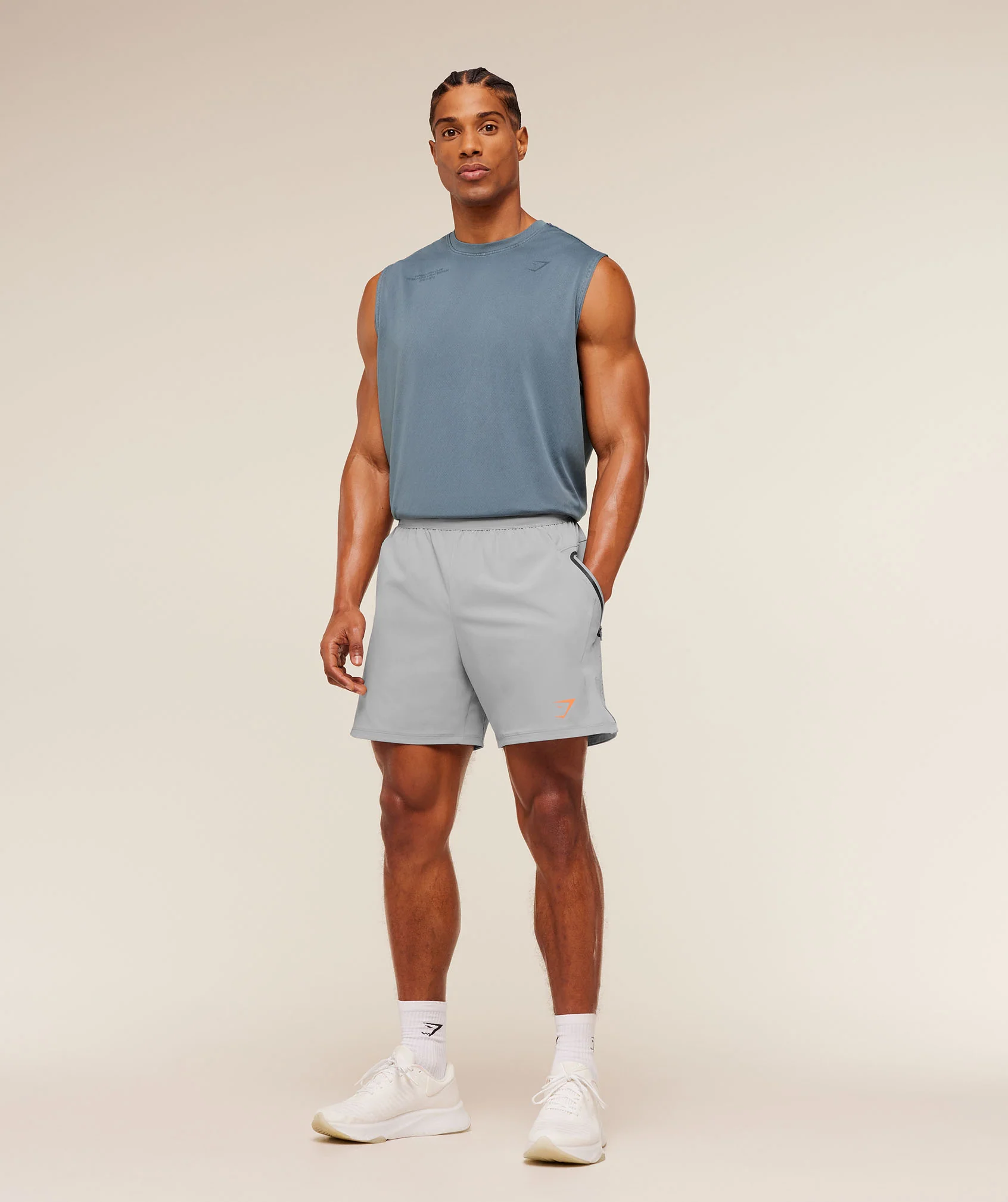 Gymshark Sport Hybrid 6" Shorts - Stratus Grey - Image 4