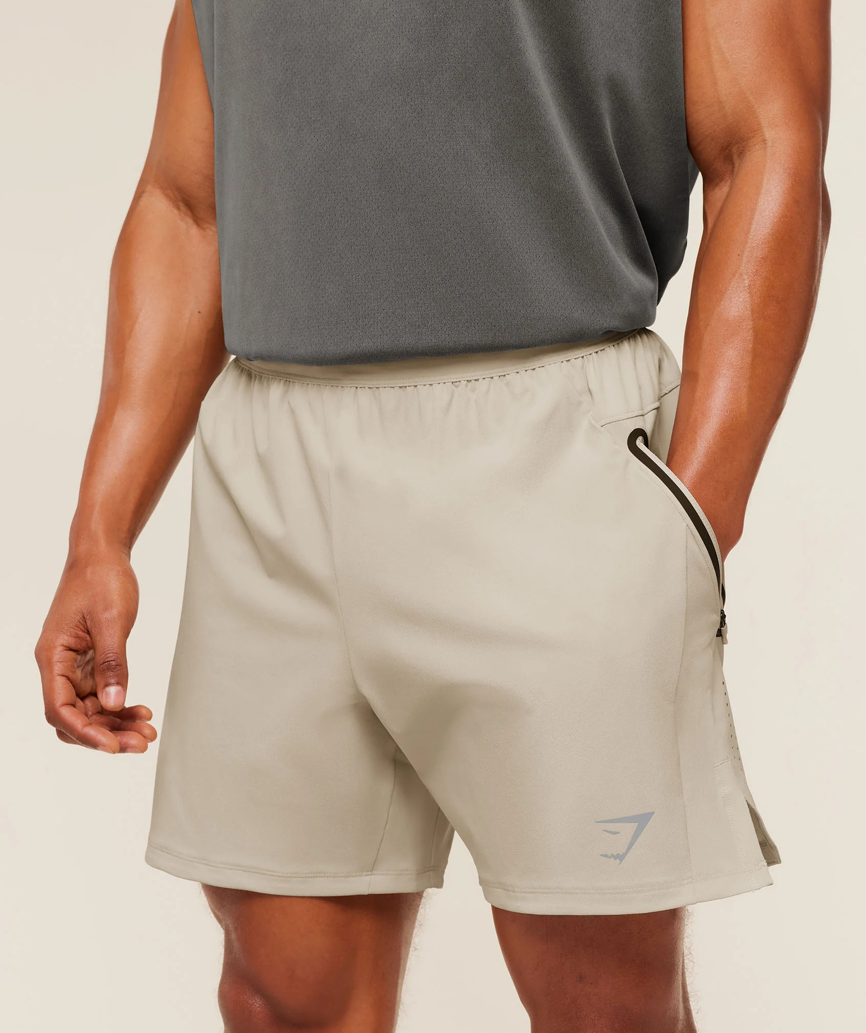 Gymshark Sport Hybrid 6" Shorts - Pebble Grey - Image 5