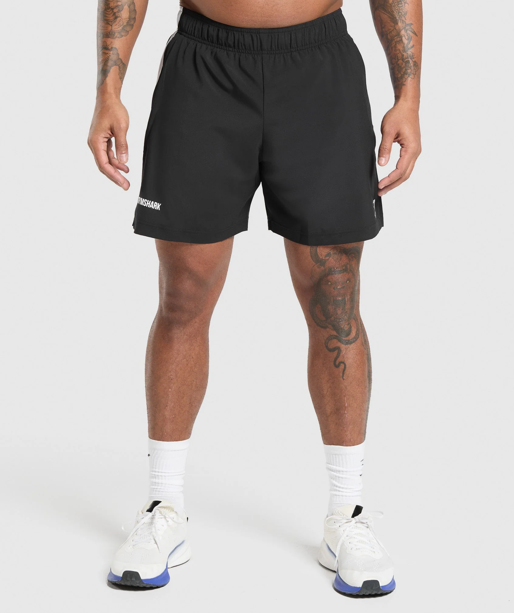 Gymshark Sport Panel 7" Shorts - Black/White - Image 2