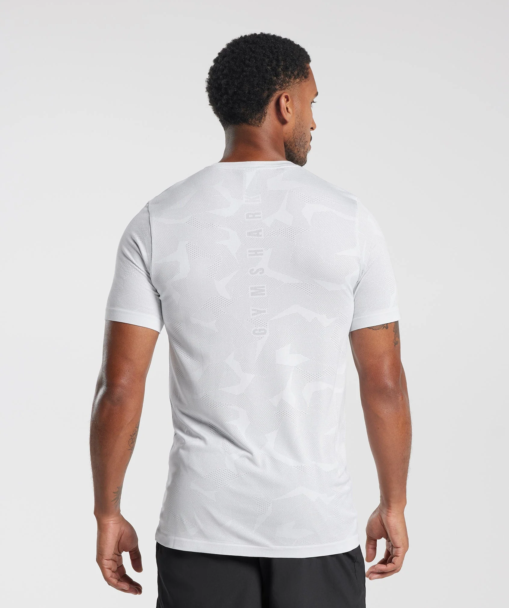 Gymshark Sport Seamless T-Shirt - White/Smokey Grey - Image 2