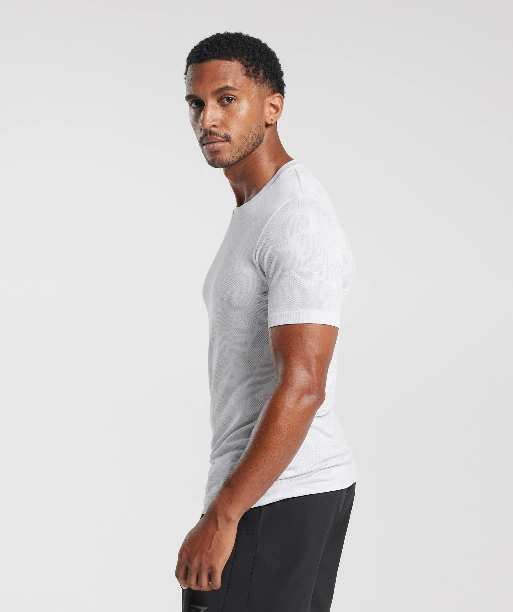 Gymshark Sport Seamless T-Shirt - White/Smokey Grey - Image 3