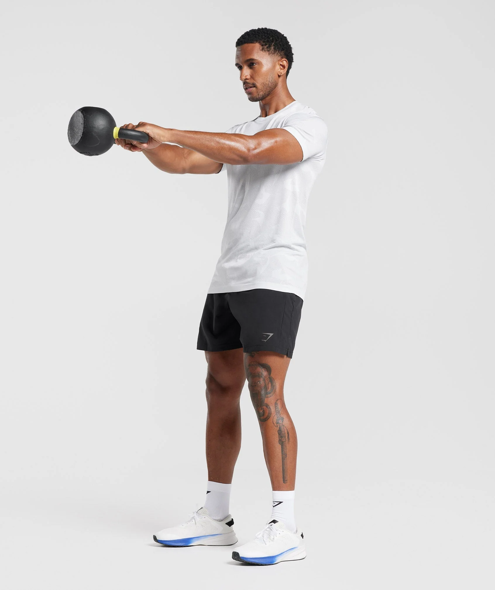 Gymshark Sport Seamless T-Shirt - White/Smokey Grey - Image 4