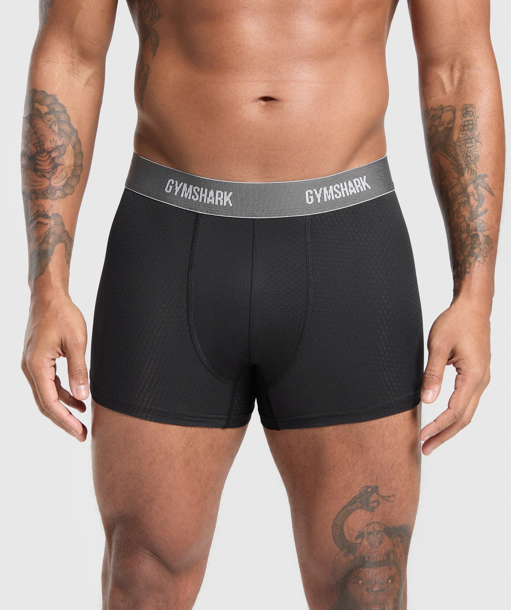 Gymshark Sports Tech Boxer 3PK - Black/Deep Orange/Celeste Blue - Image 2