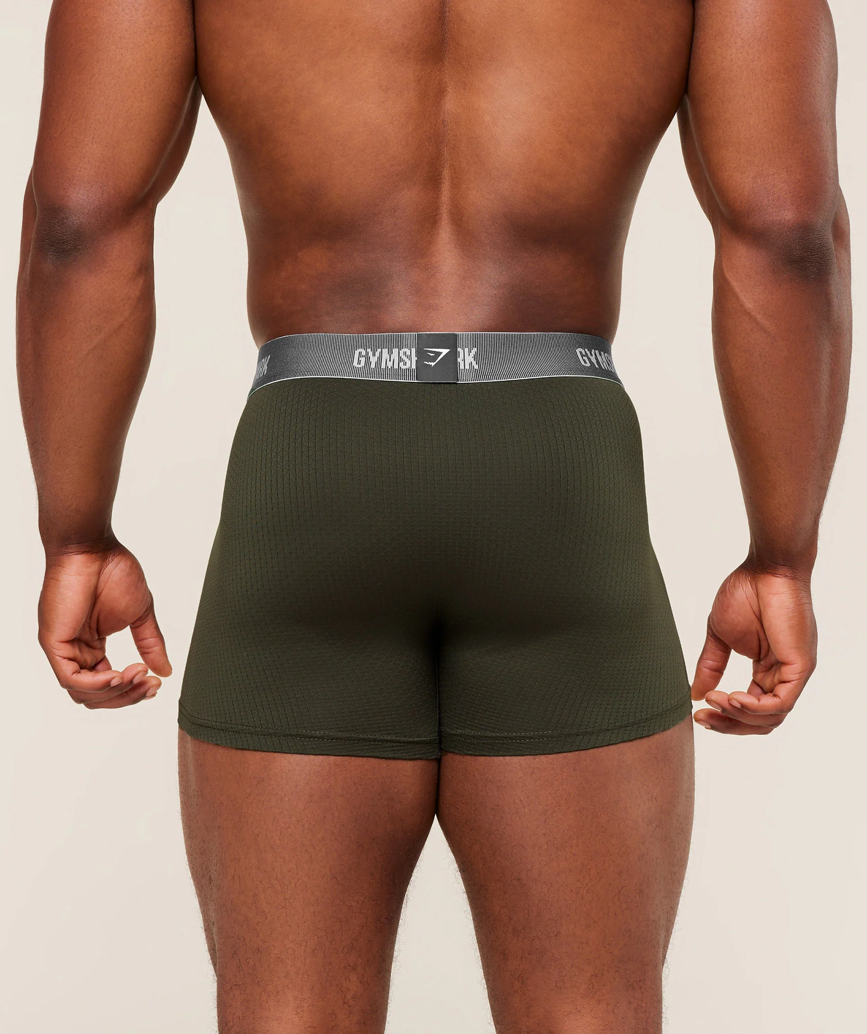 Gymshark Sports Tech Boxer 3PK - Medium Grey/Unit Green/Strength Green - Image 3