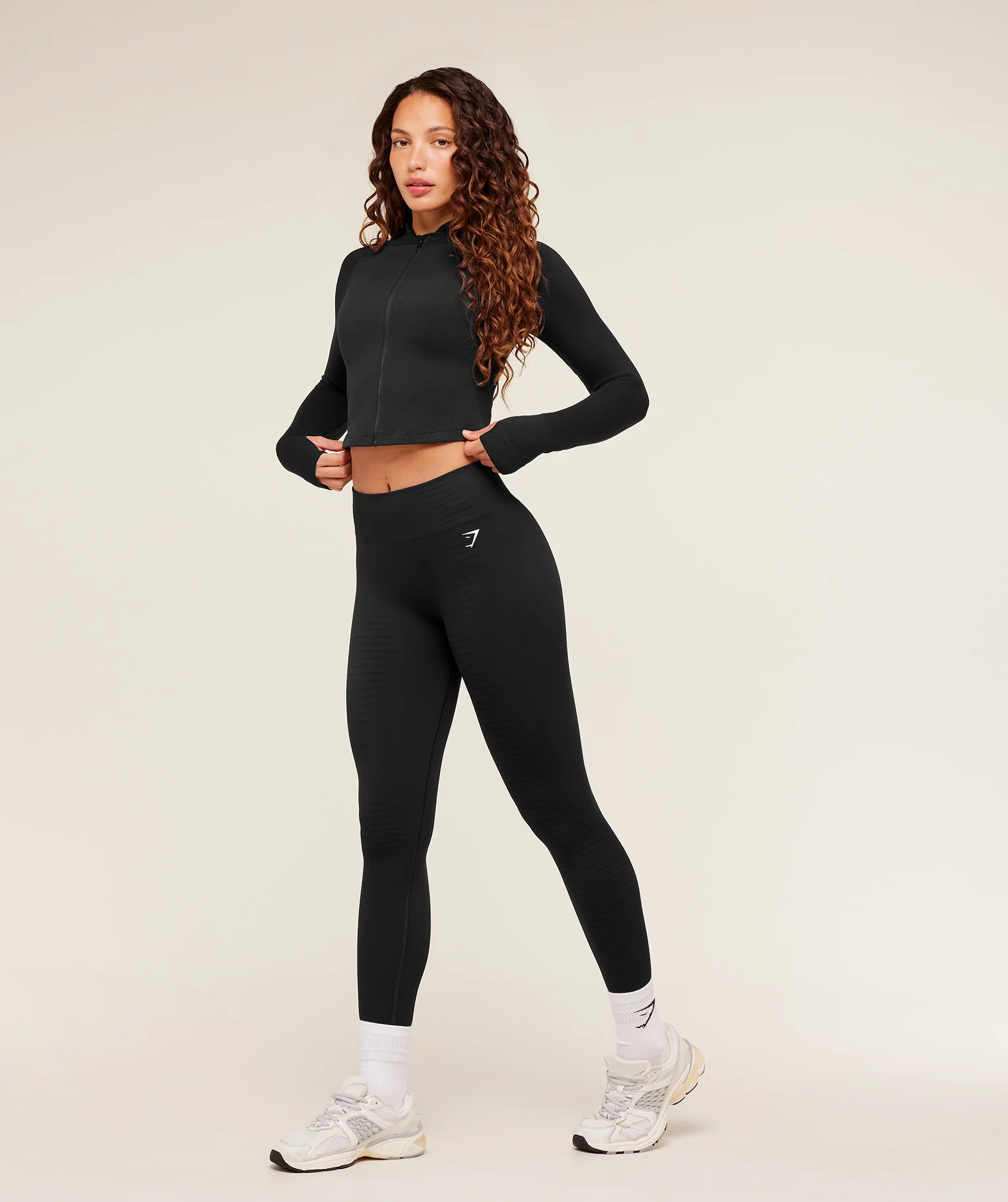 Gymshark Steel Seamless Zip Up Top - GS Black - Image 4