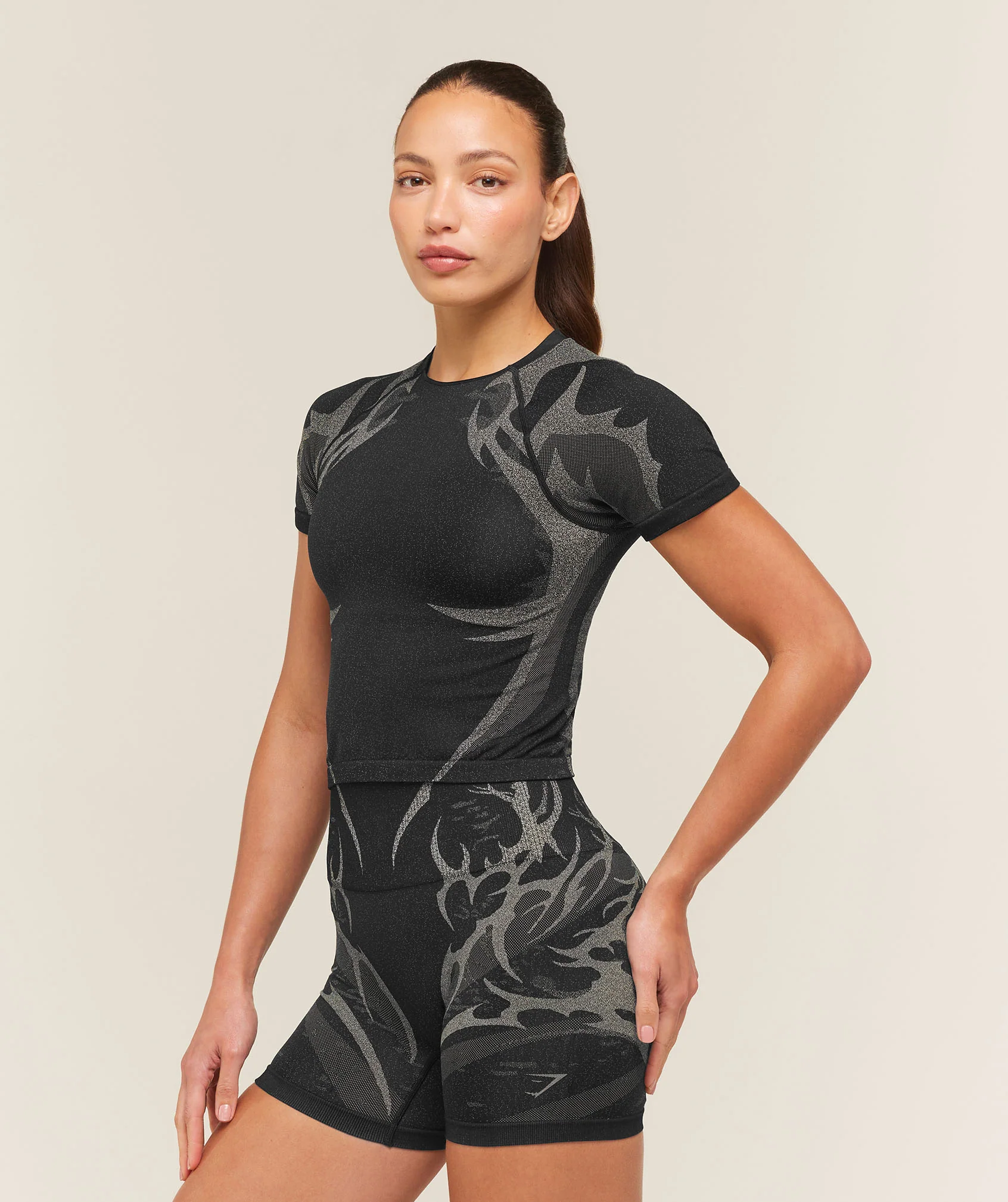 Gymshark Storm Seamless Top - Black/Tinted White - Image 3