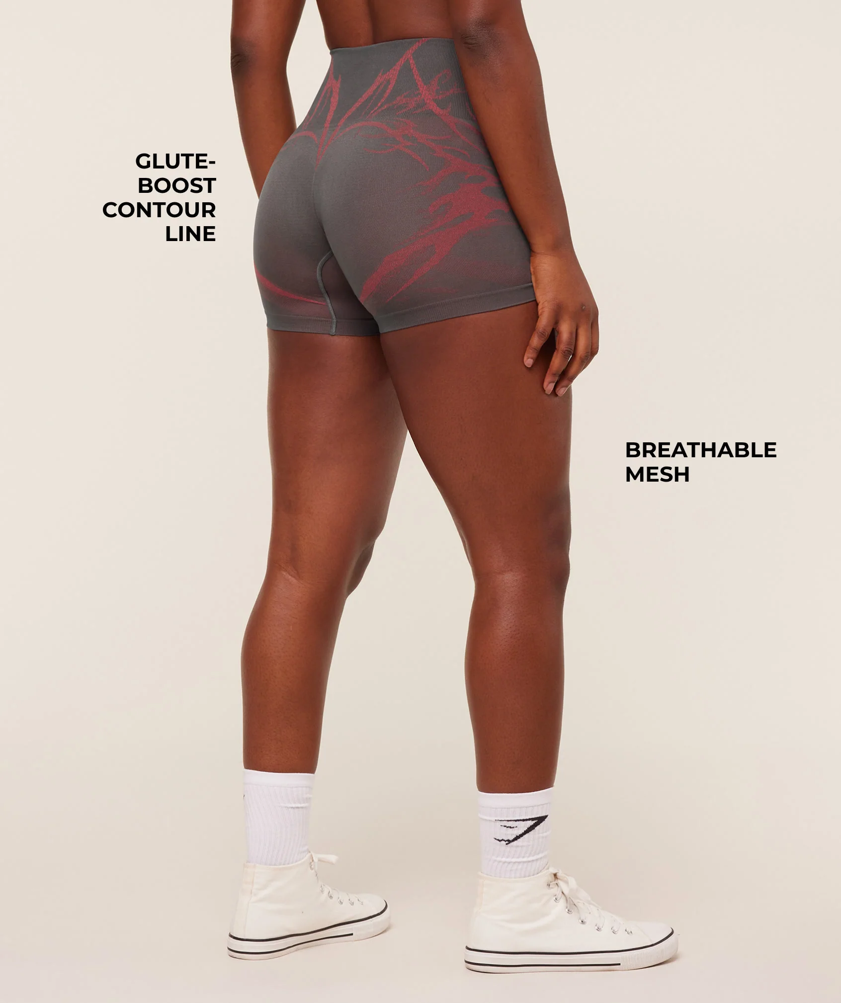 Gymshark Storm Seamless Shorts - GS Dark Grey/GS Zesty Red - Image 3