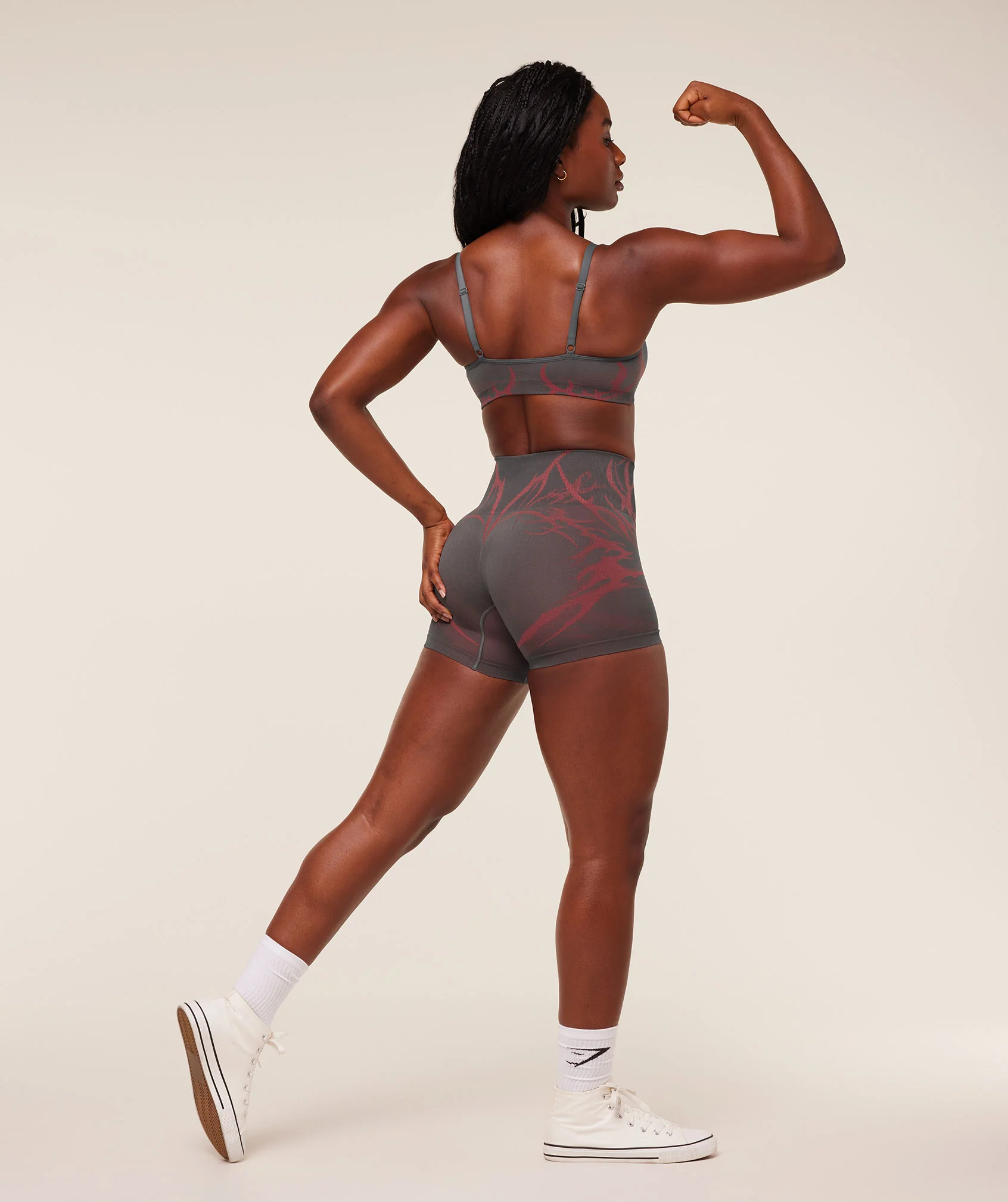 Gymshark Storm Seamless Shorts - GS Dark Grey/GS Zesty Red - Image 5