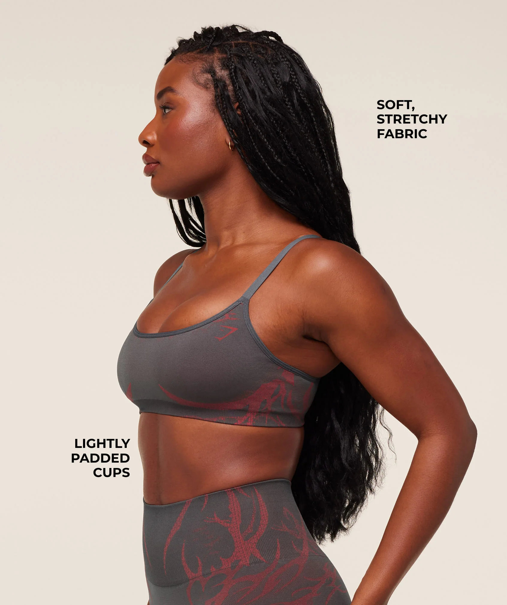 Gymshark Storm Seamless Sports Bra - GS Dark Grey/GS Zesty Red - Image 3