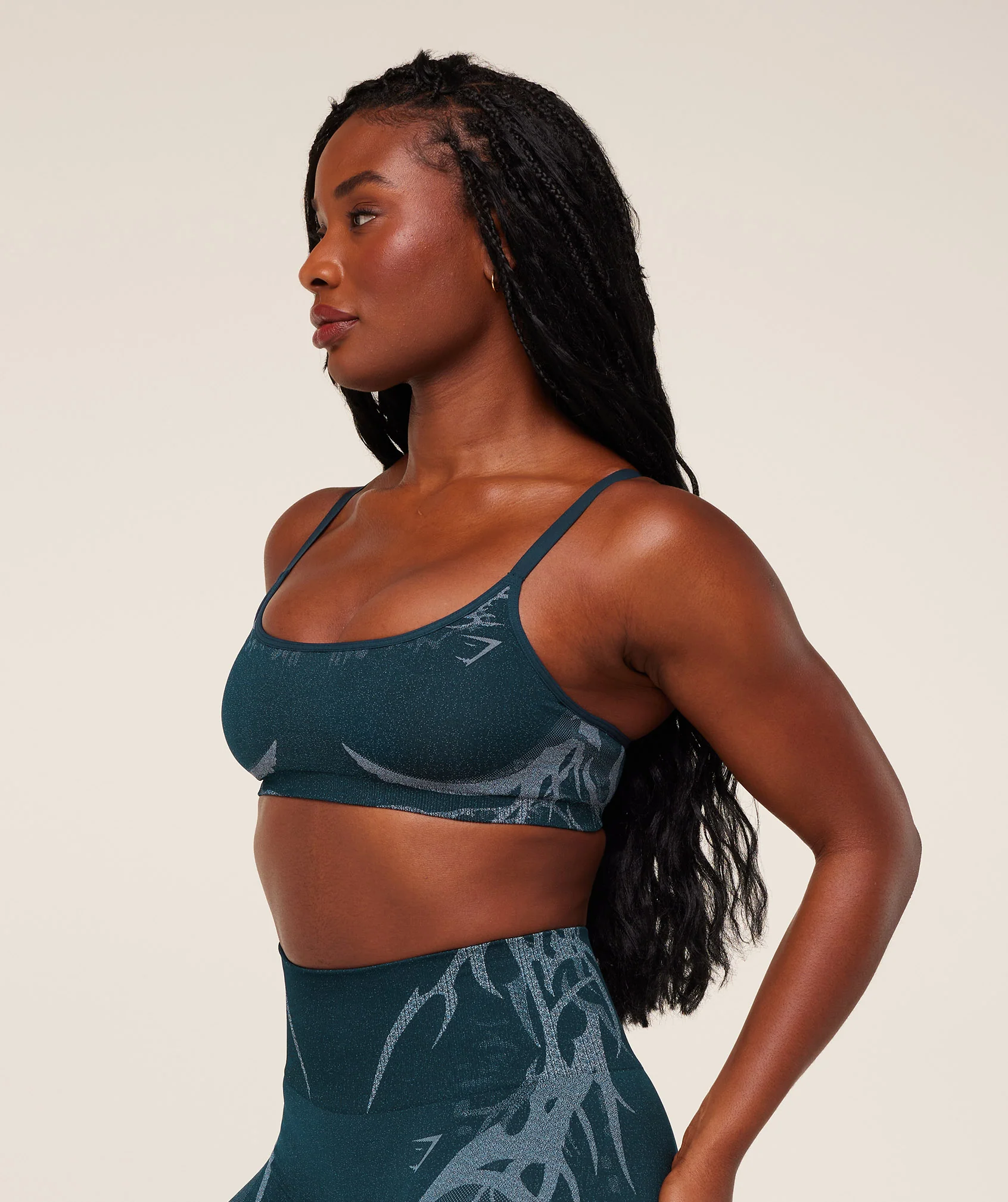Gymshark Storm Seamless Sports Bra - Deep Petrol Blue/Smoke Blue - Image 5