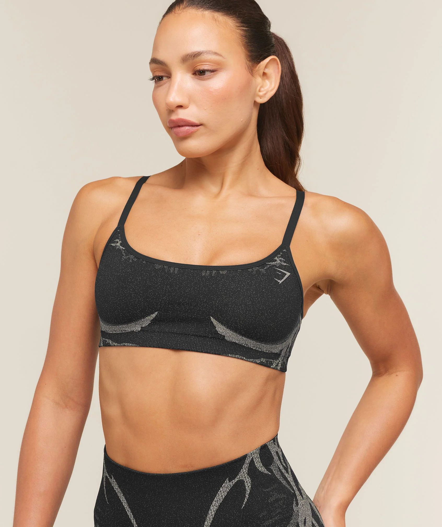 Gymshark Storm Seamless Sports Bra - Black/Tinted White - Image 6