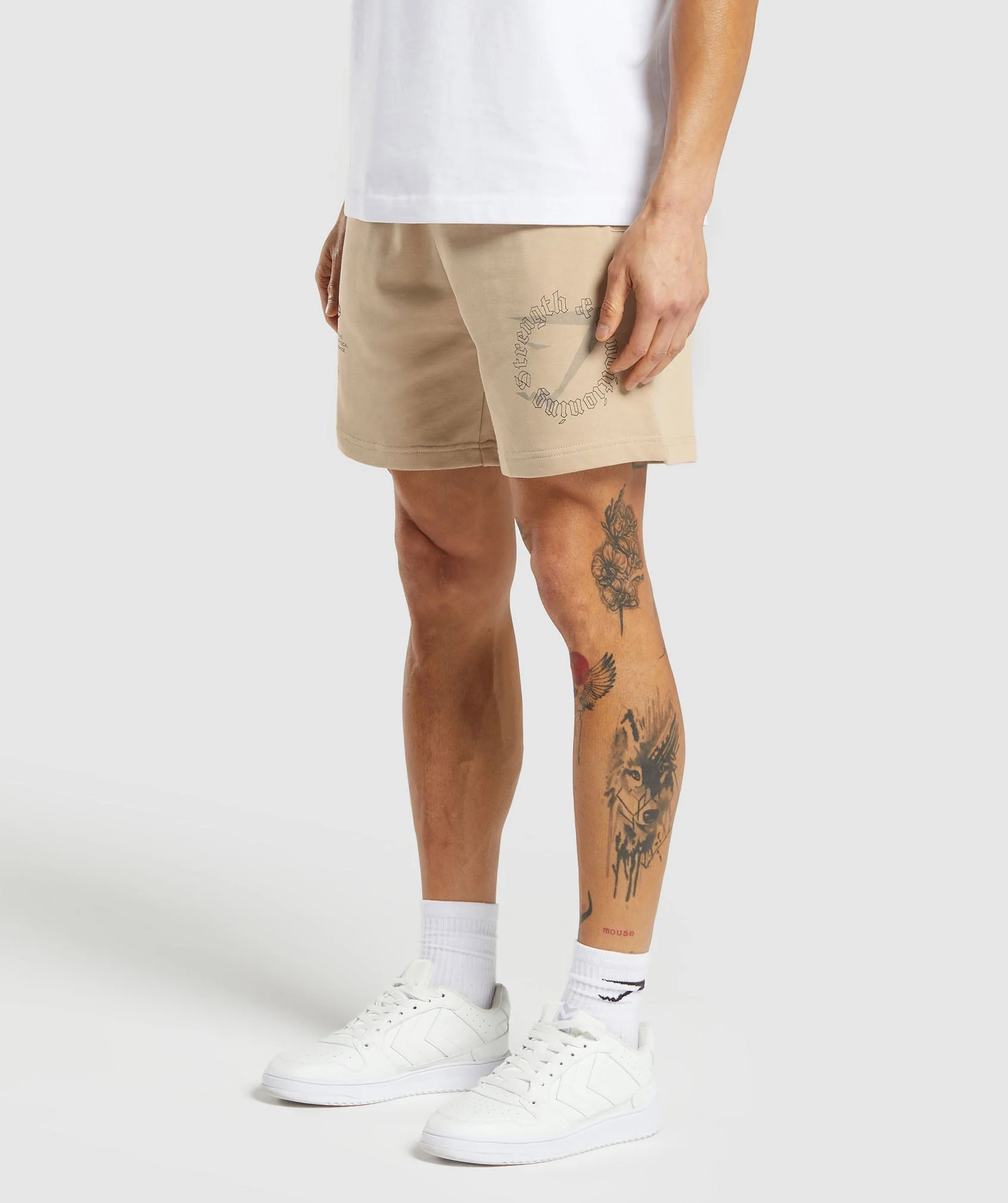 Gymshark Strength and Conditioning 7" Shorts - Vanilla Beige - Image 3