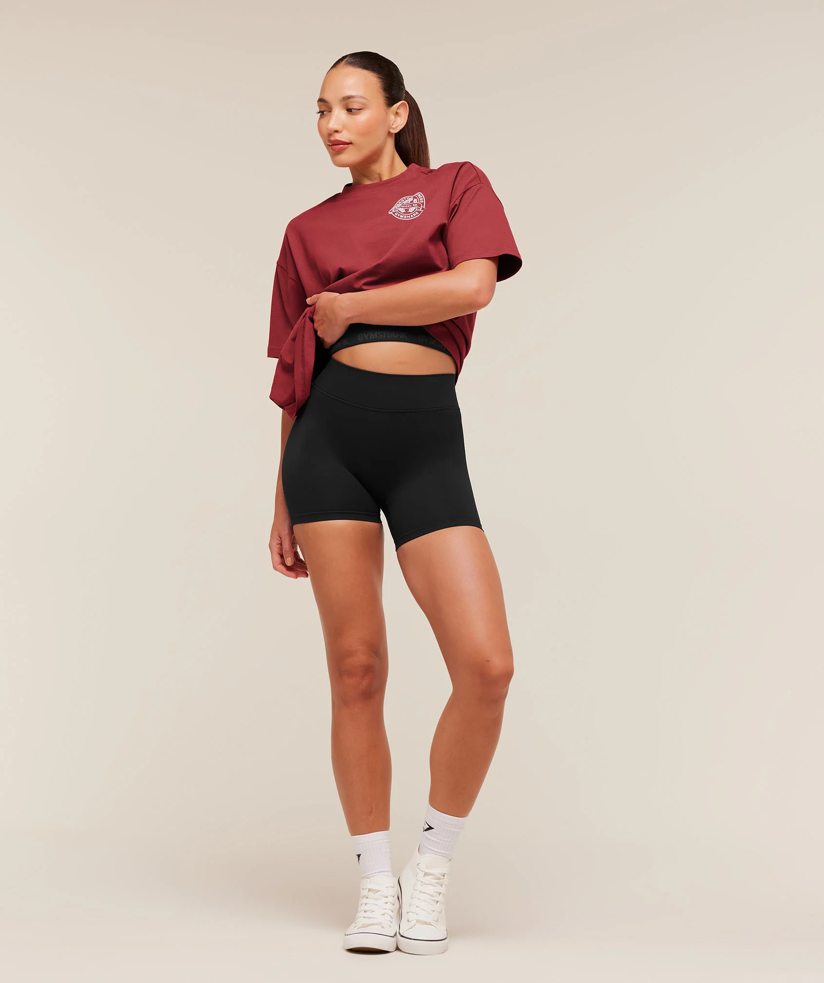 Gymshark Strength and Fitness Crest Graphic T-Shirt - Athletic Burgundy - Image 3