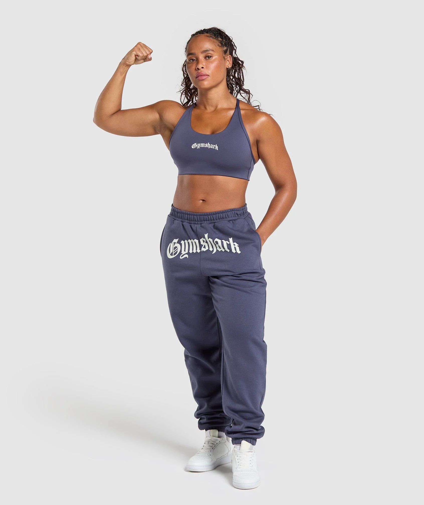 Gymshark Strength Department Graphic Sports Bra - Weighted Purple - Image 4