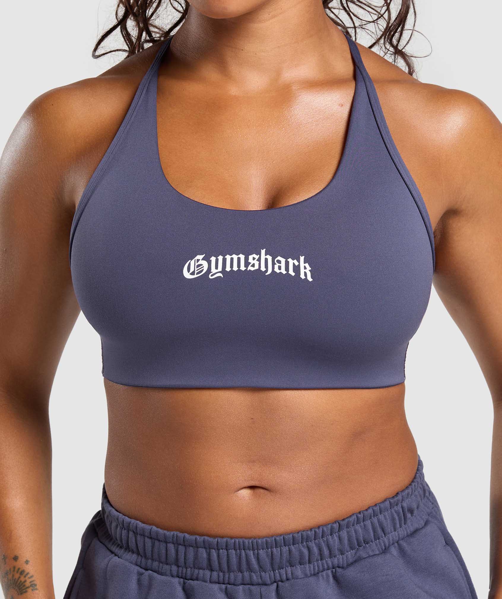 Gymshark Strength Department Graphic Sports Bra - Weighted Purple - Image 6