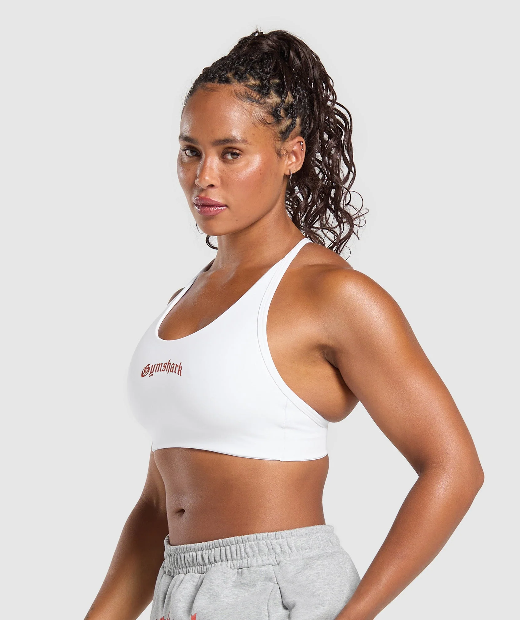 Gymshark Strength Department Graphic Sports Bra - White - Image 3