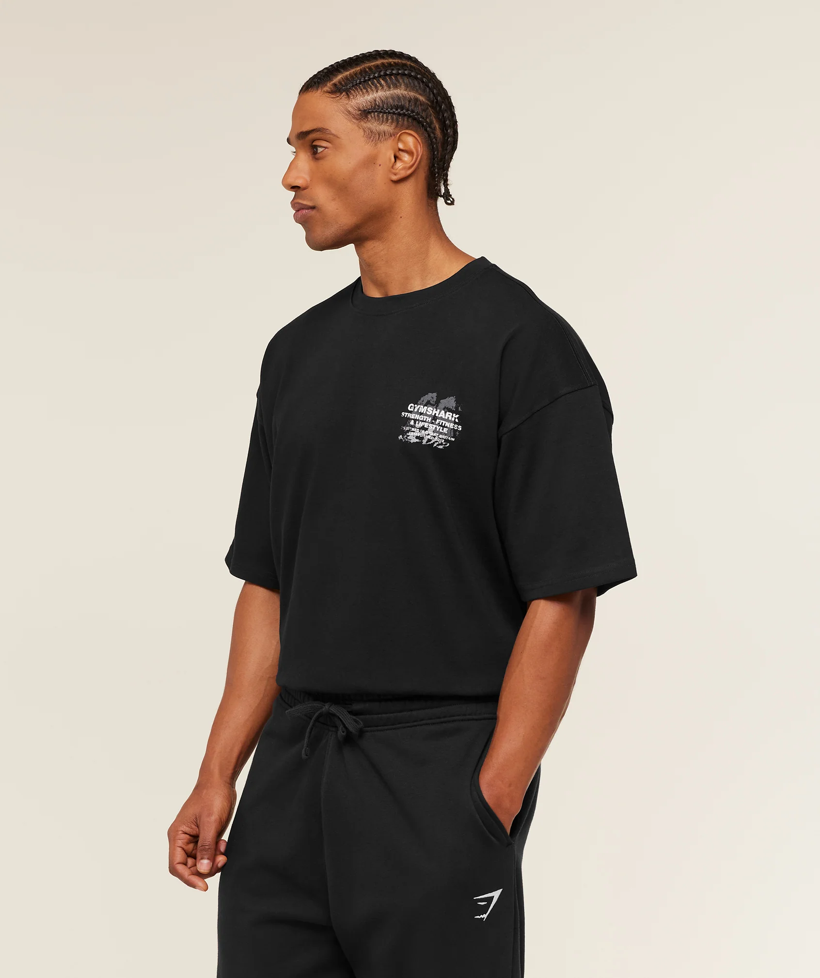 Gymshark Strength Fitness & Lifestyle Graphic T-Shirt - Black - Image 3