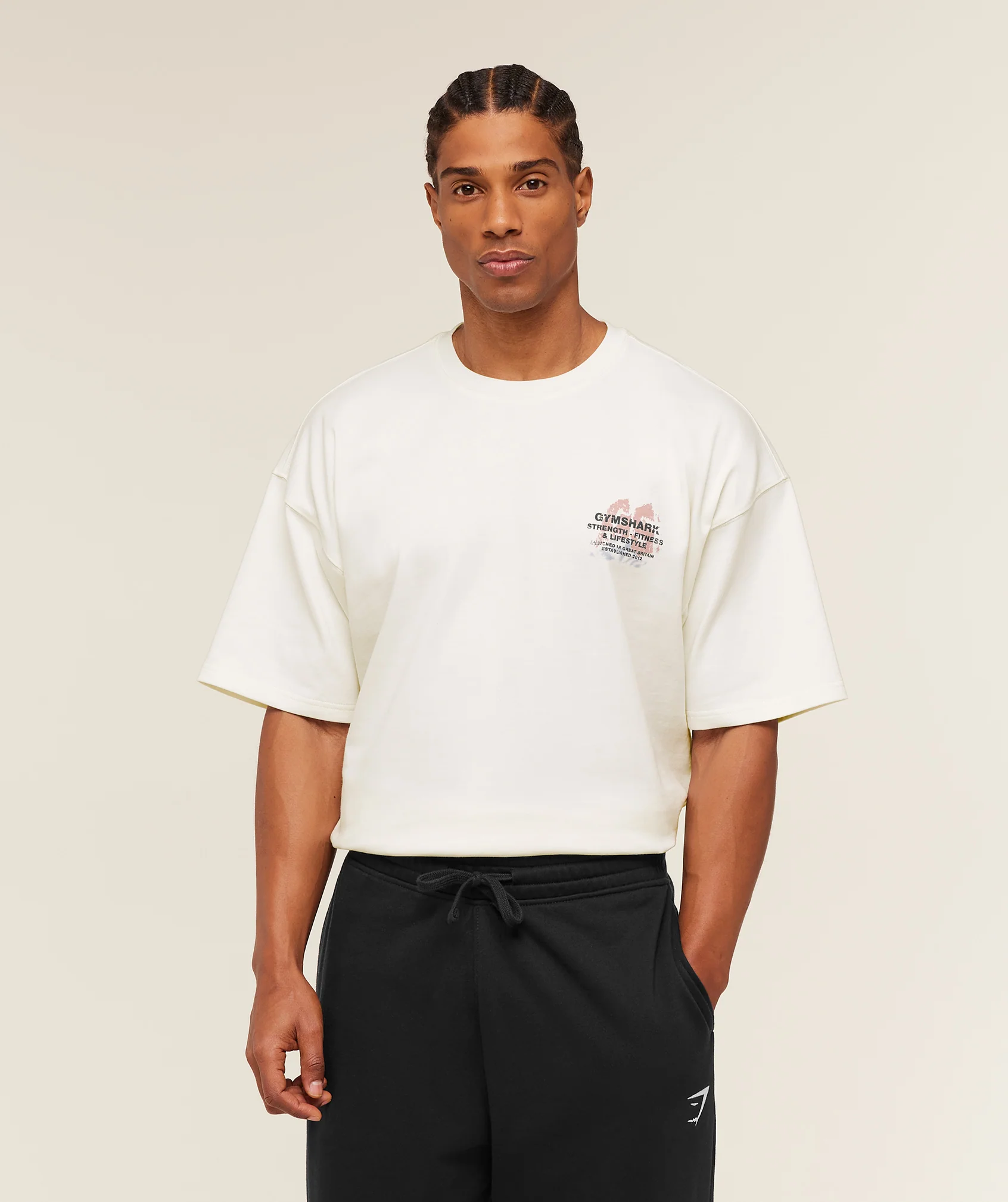 Gymshark Strength Fitness & Lifestyle Graphic T-Shirt - Soft White - Image 2