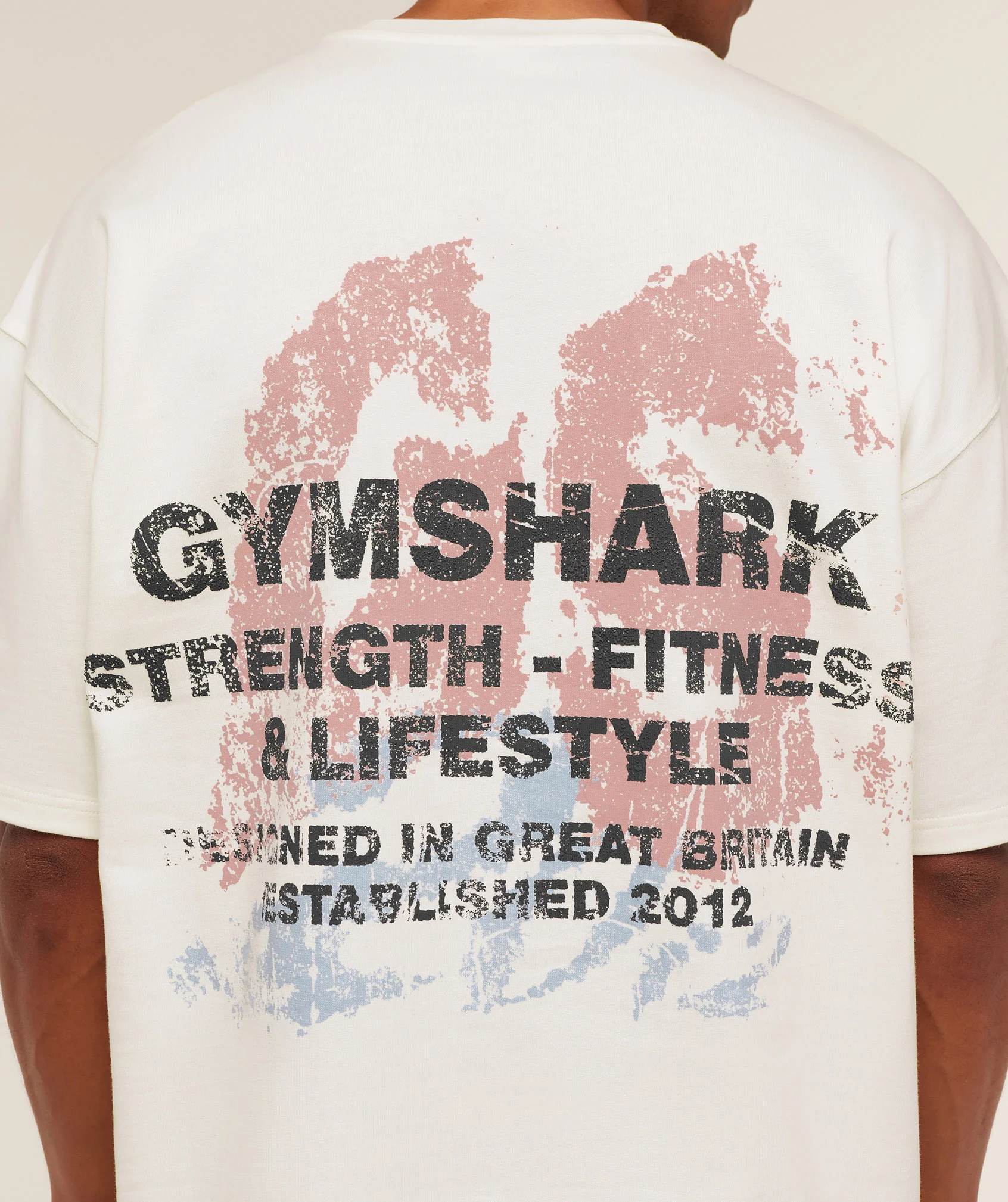 Gymshark Strength Fitness & Lifestyle Graphic T-Shirt - Soft White - Image 5
