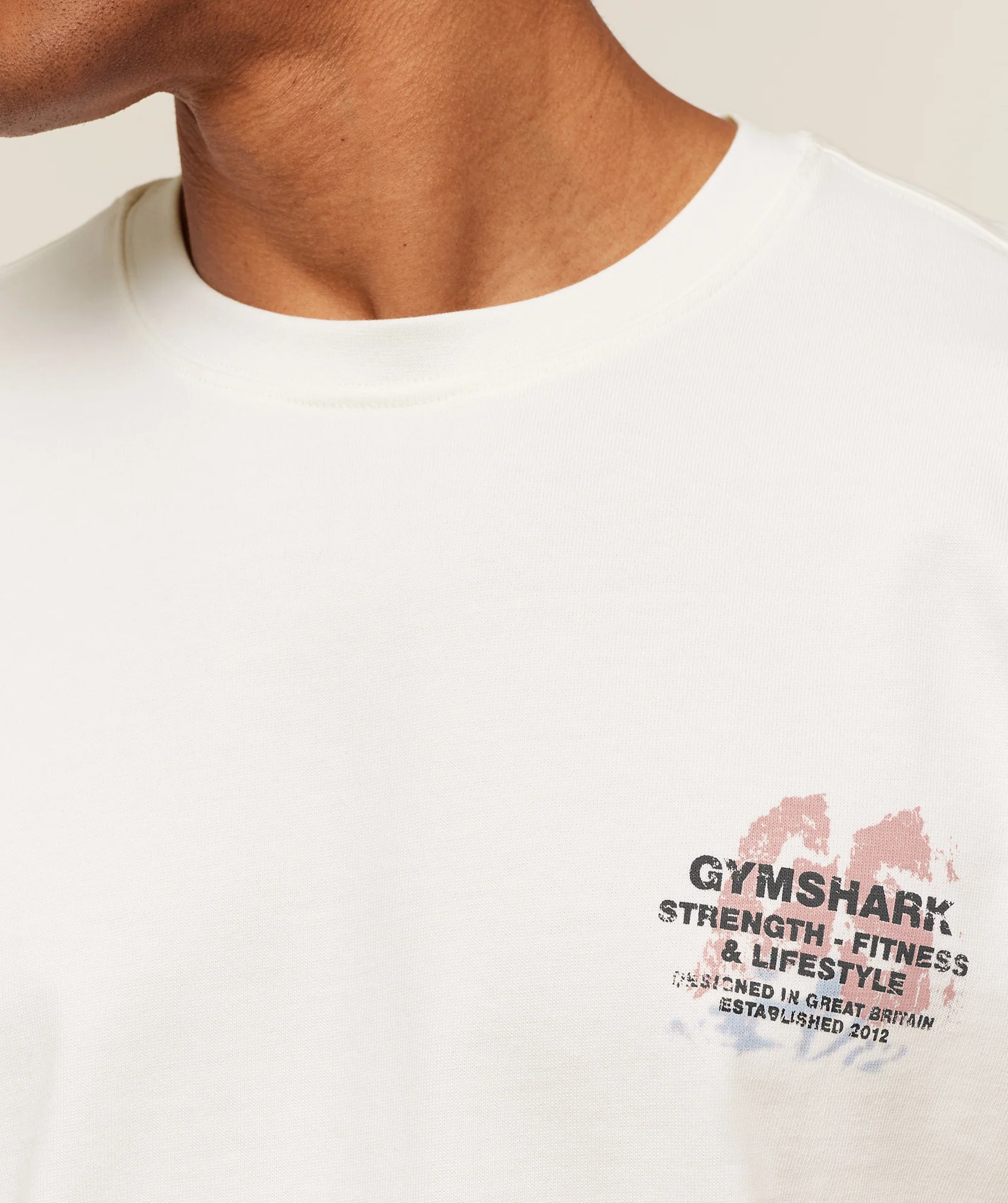 Gymshark Strength Fitness & Lifestyle Graphic T-Shirt - Soft White - Image 6