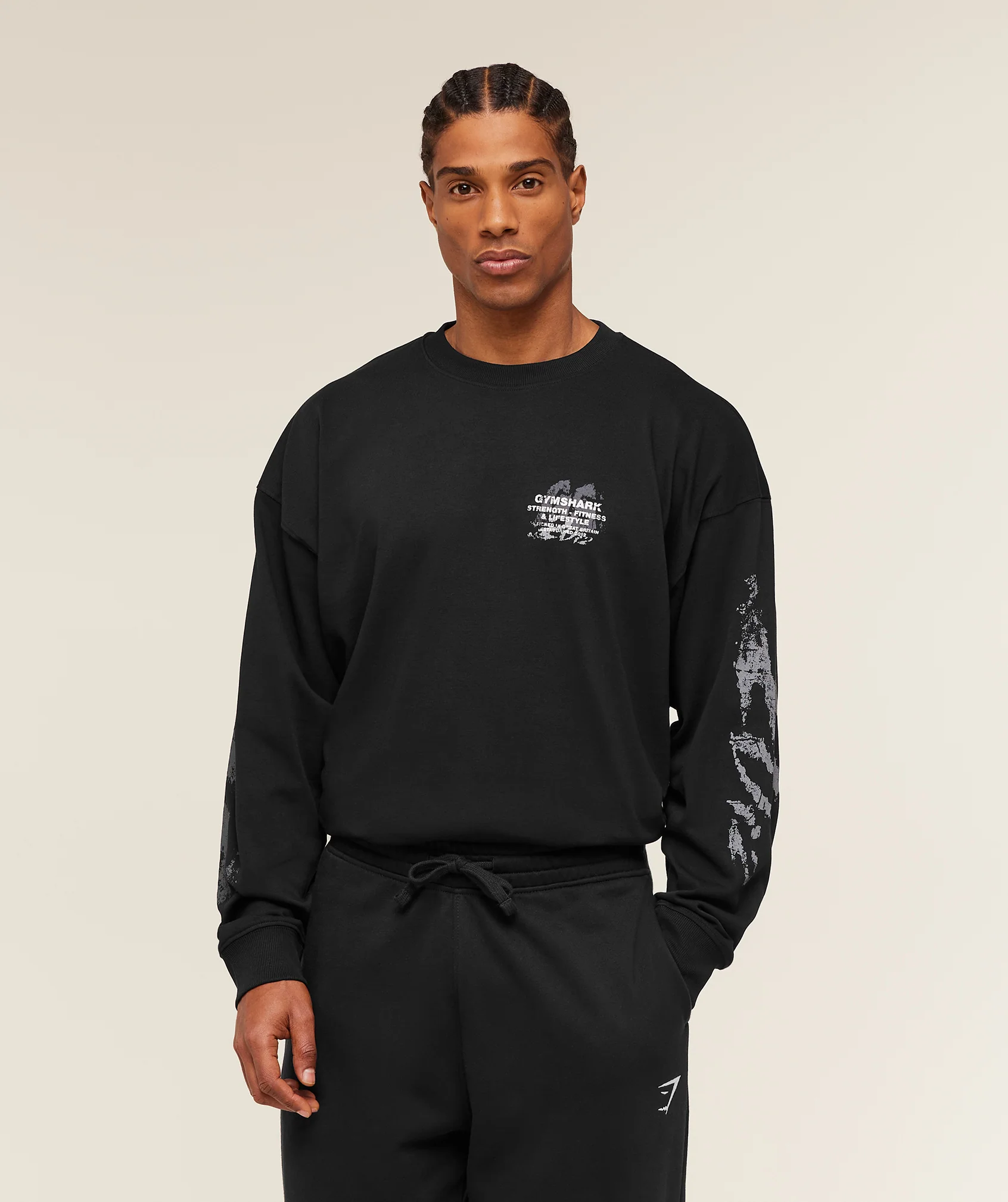 Gymshark Strength Fitness & Lifestyle Long Sleeve T-Shirt - Black - Image 2