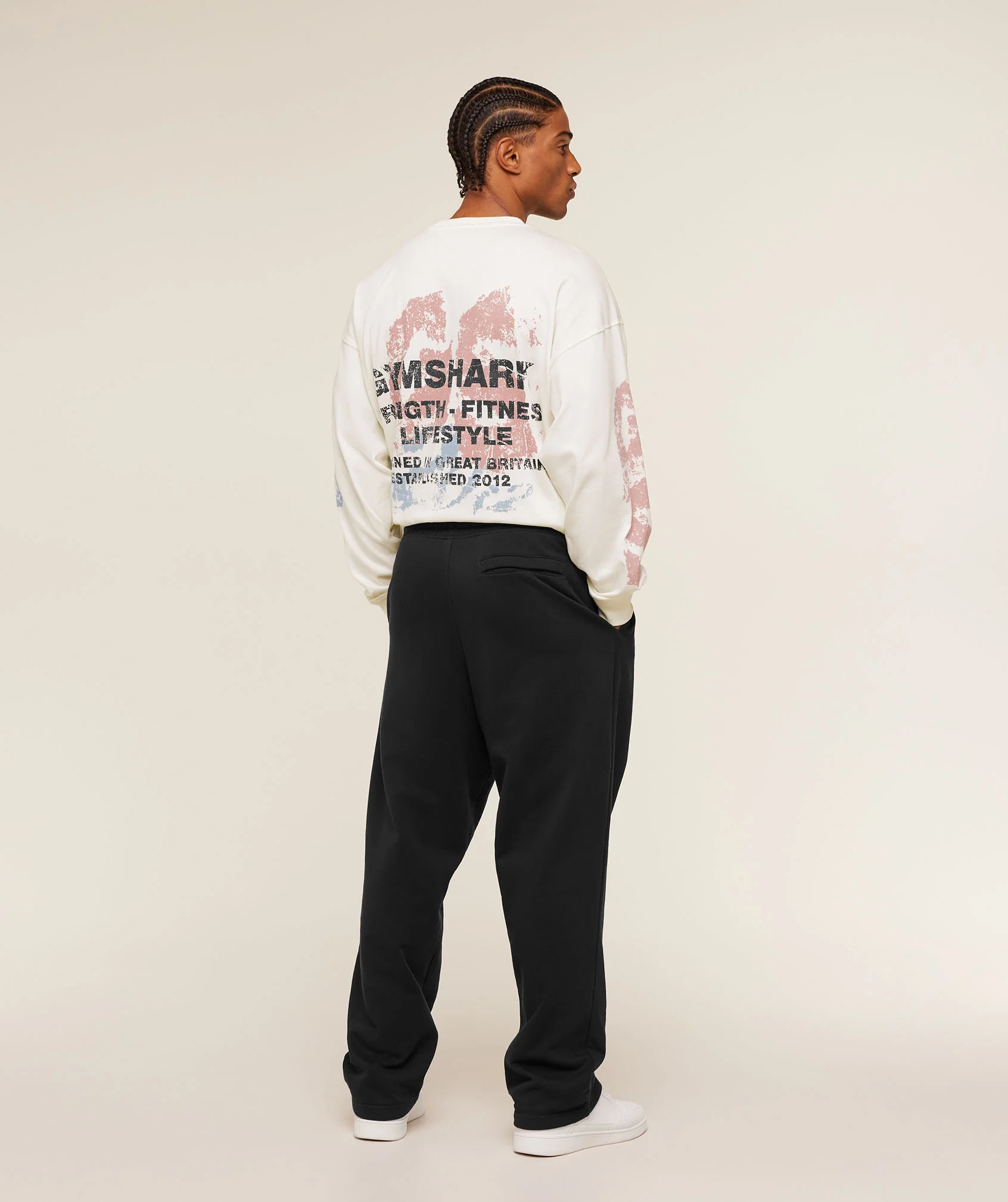 Gymshark Strength Fitness & Lifestyle Long Sleeve T-Shirt - Soft White - Image 4