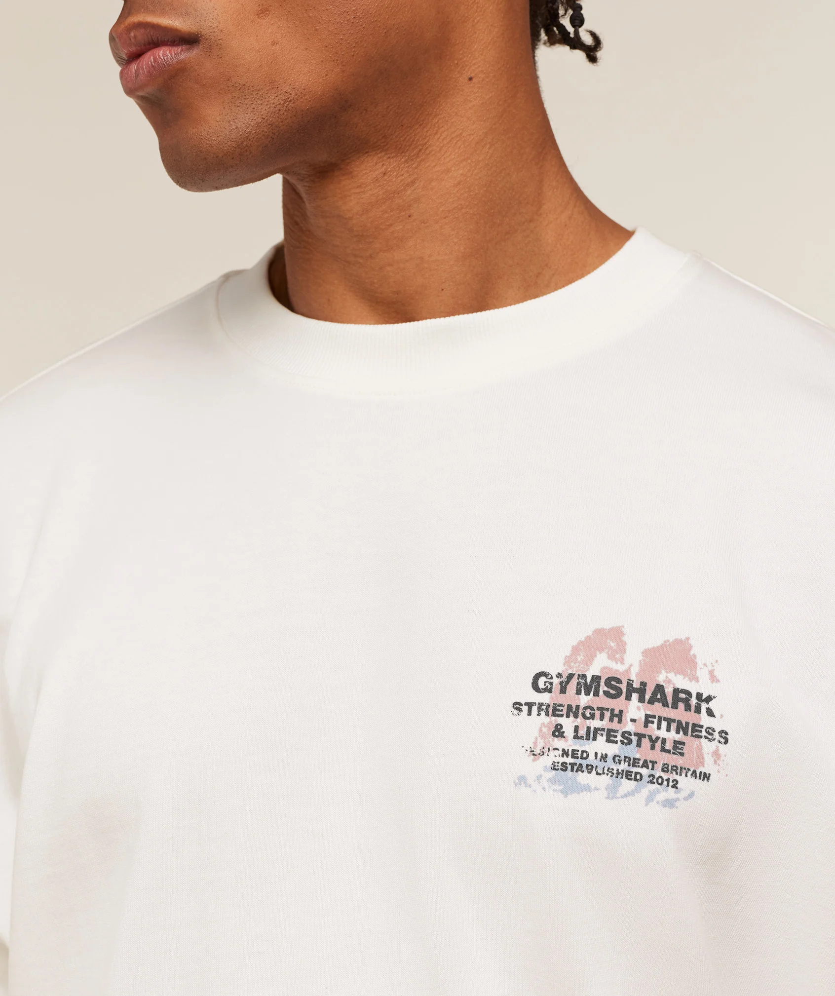 Gymshark Strength Fitness & Lifestyle Long Sleeve T-Shirt - Soft White - Image 7