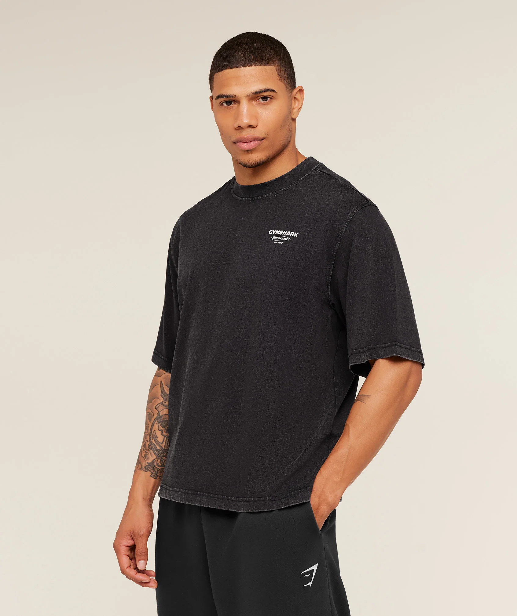 Gymshark Strength Stars Washed Graphic T-Shirt - Black - Image 2